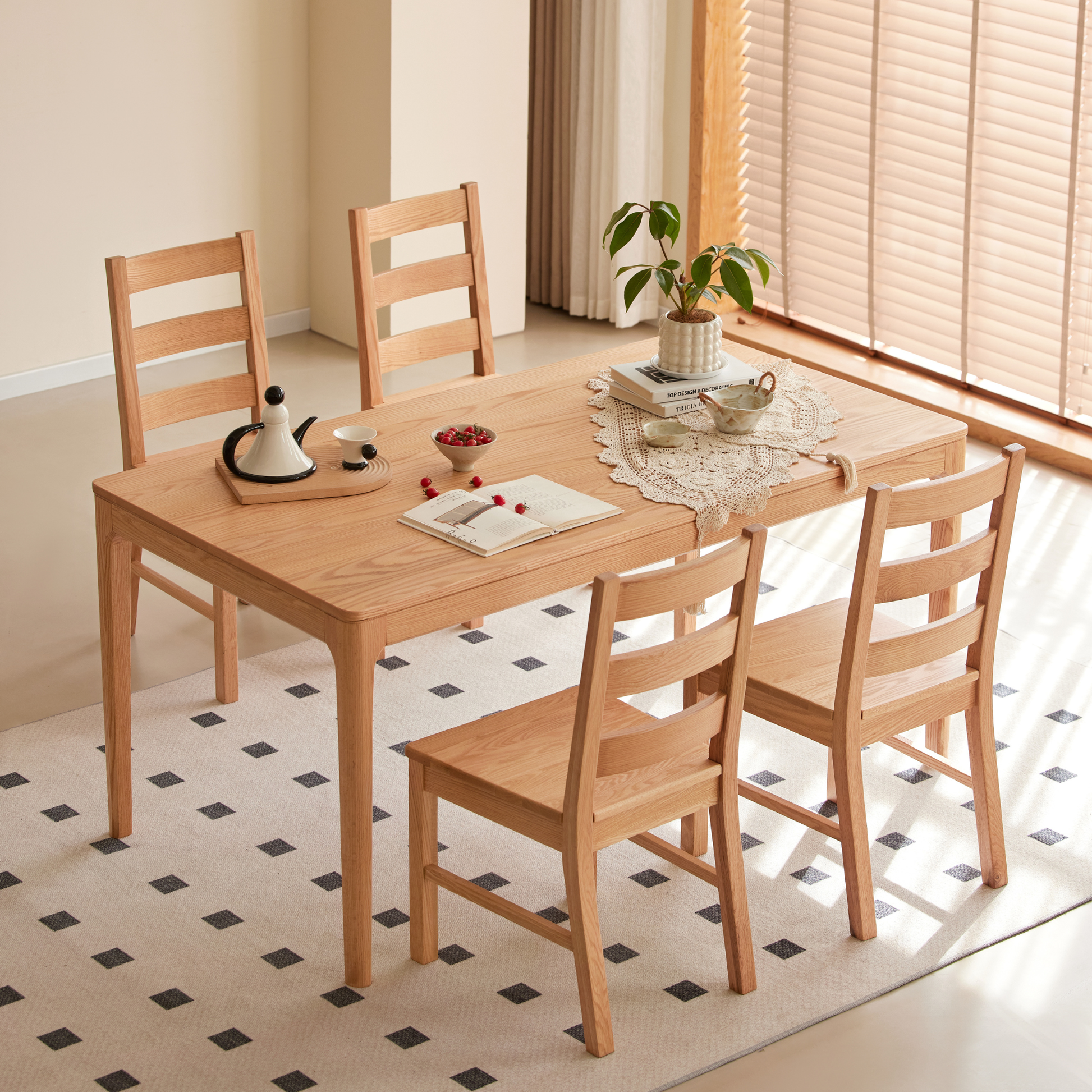 Solidwood Wenrik Dining Table, Oak, Natural Wood