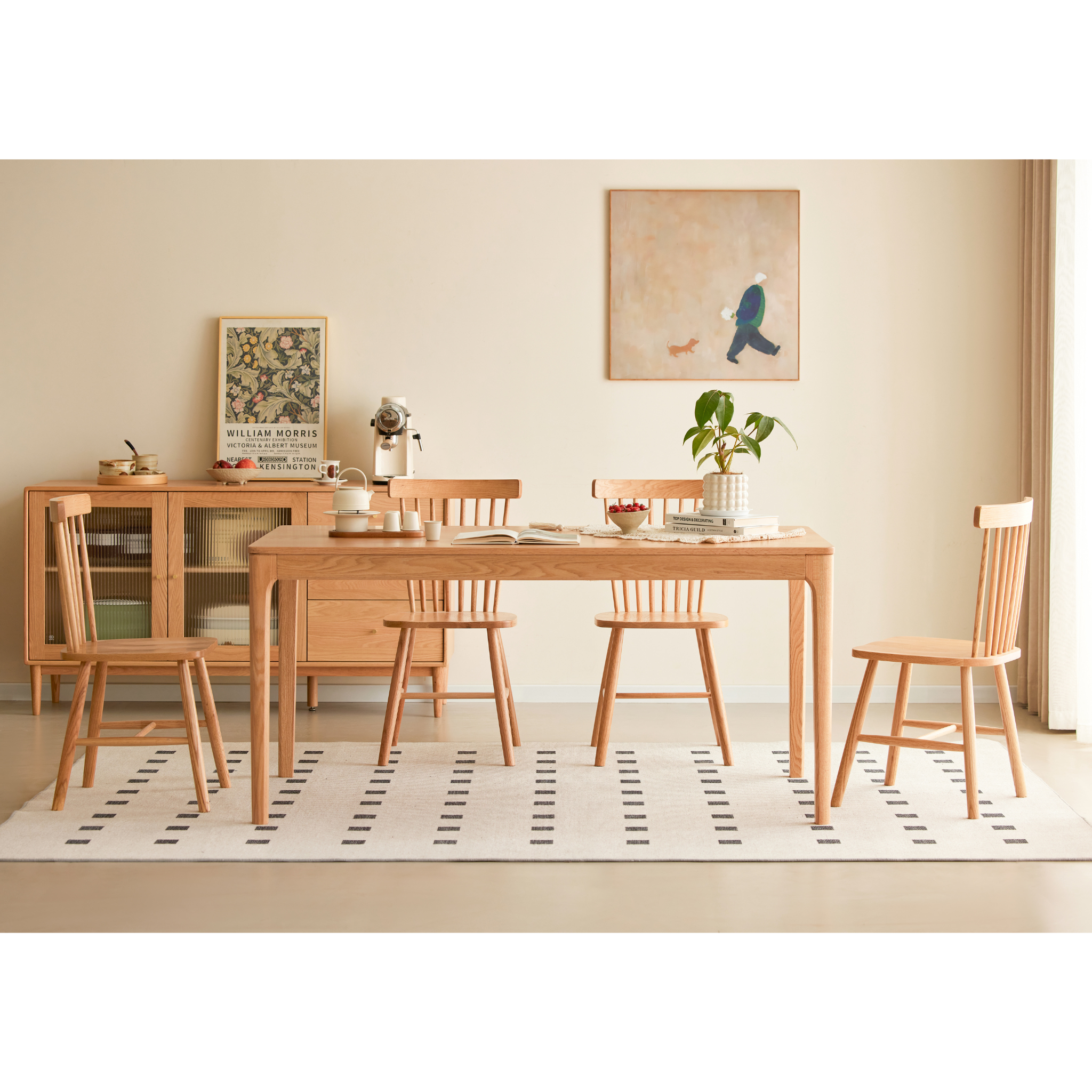 Solidwood Wenrik Dining Table, Oak, Natural Wood