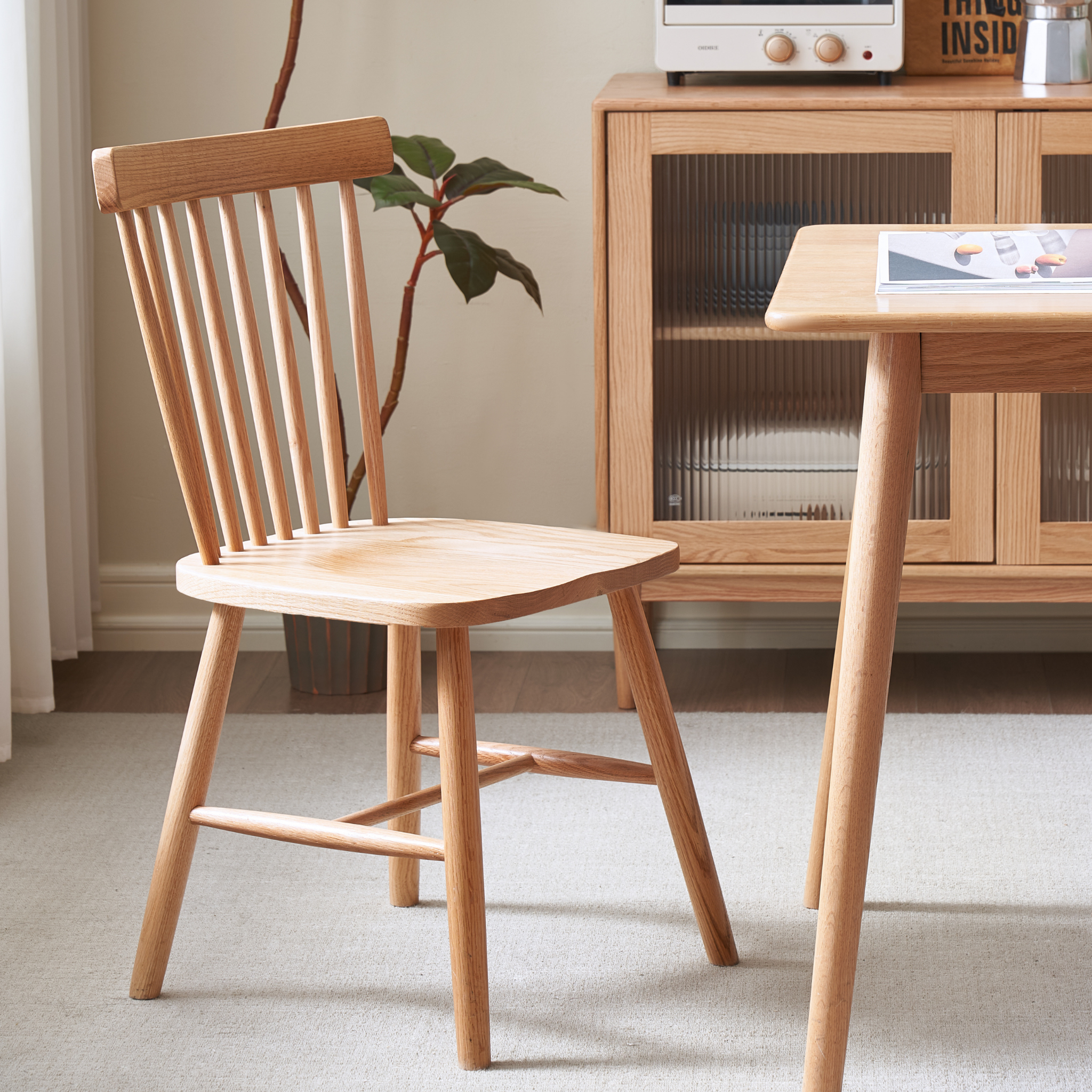 Solidwood Wenrik Dining Chair, Set of 2, Oak