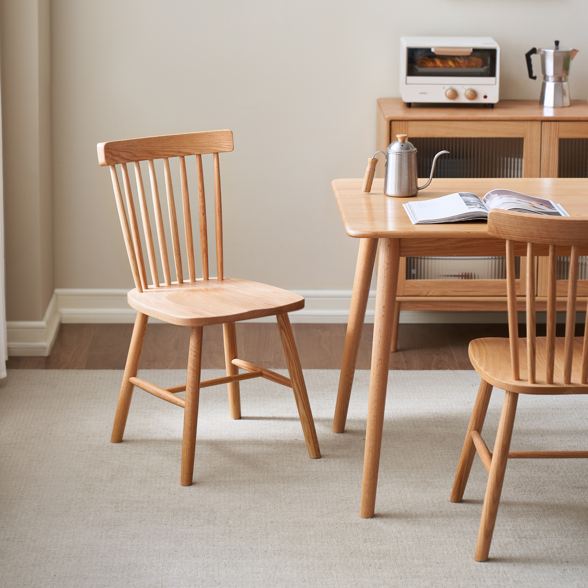 Solidwood Wenrik Dining Chair, Set of 2, Oak