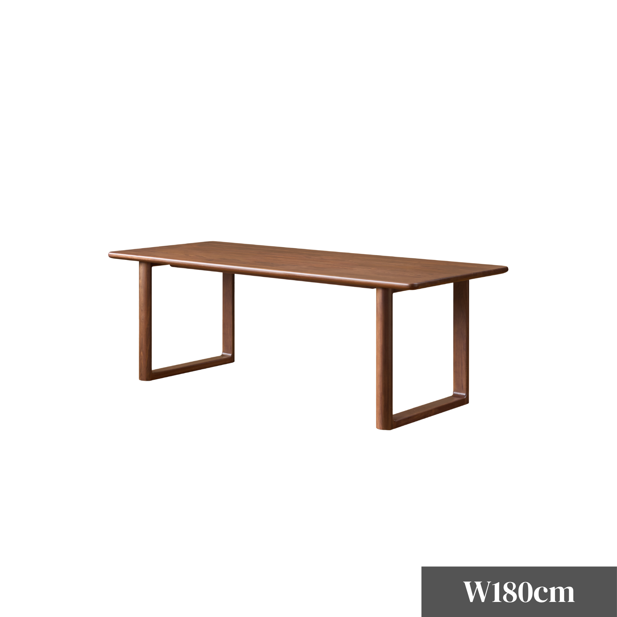 Solidwood Kaman Dining Table, American Black Walnut, Dark Wood