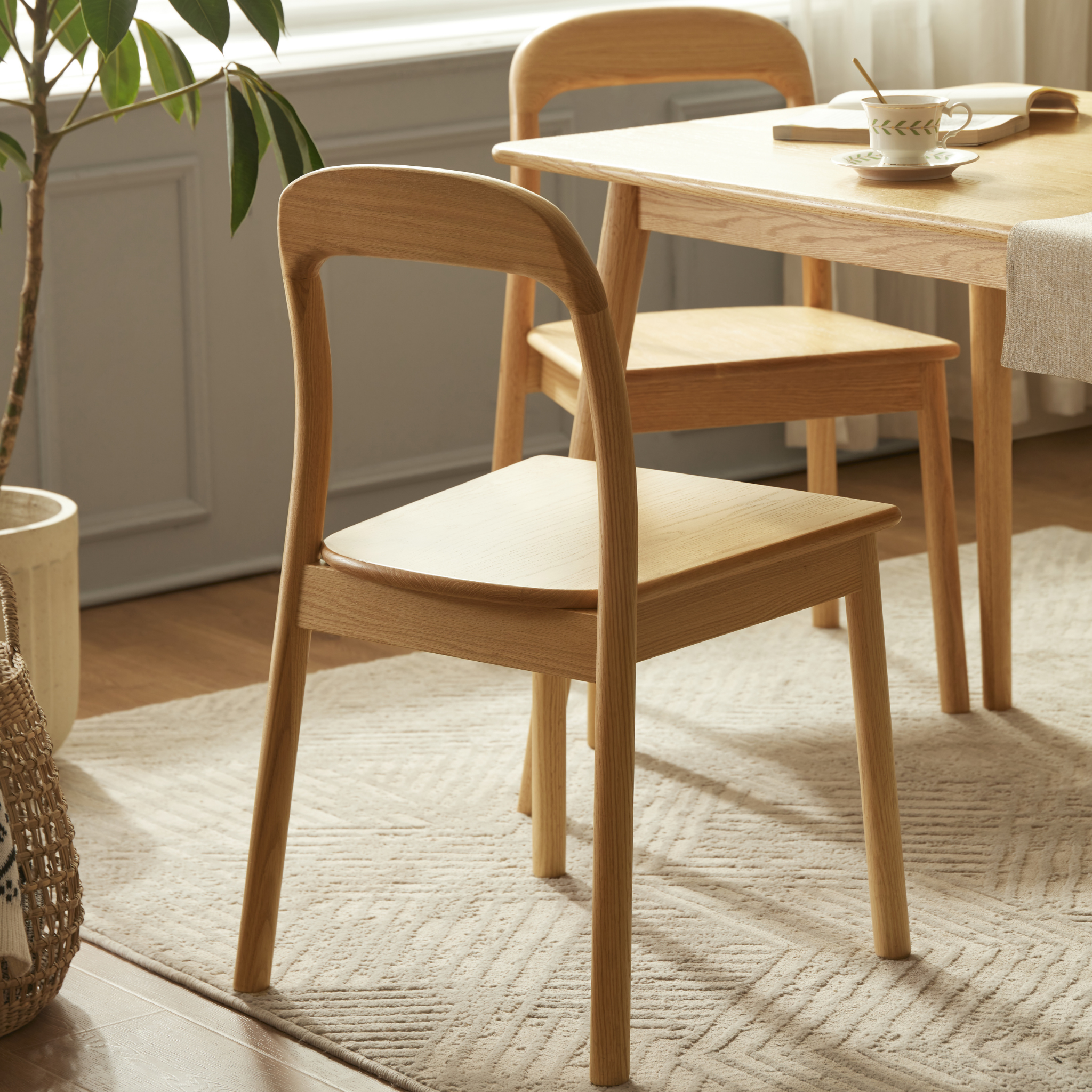 Solidwood Kano Dining Chair, Set of 2, Oak