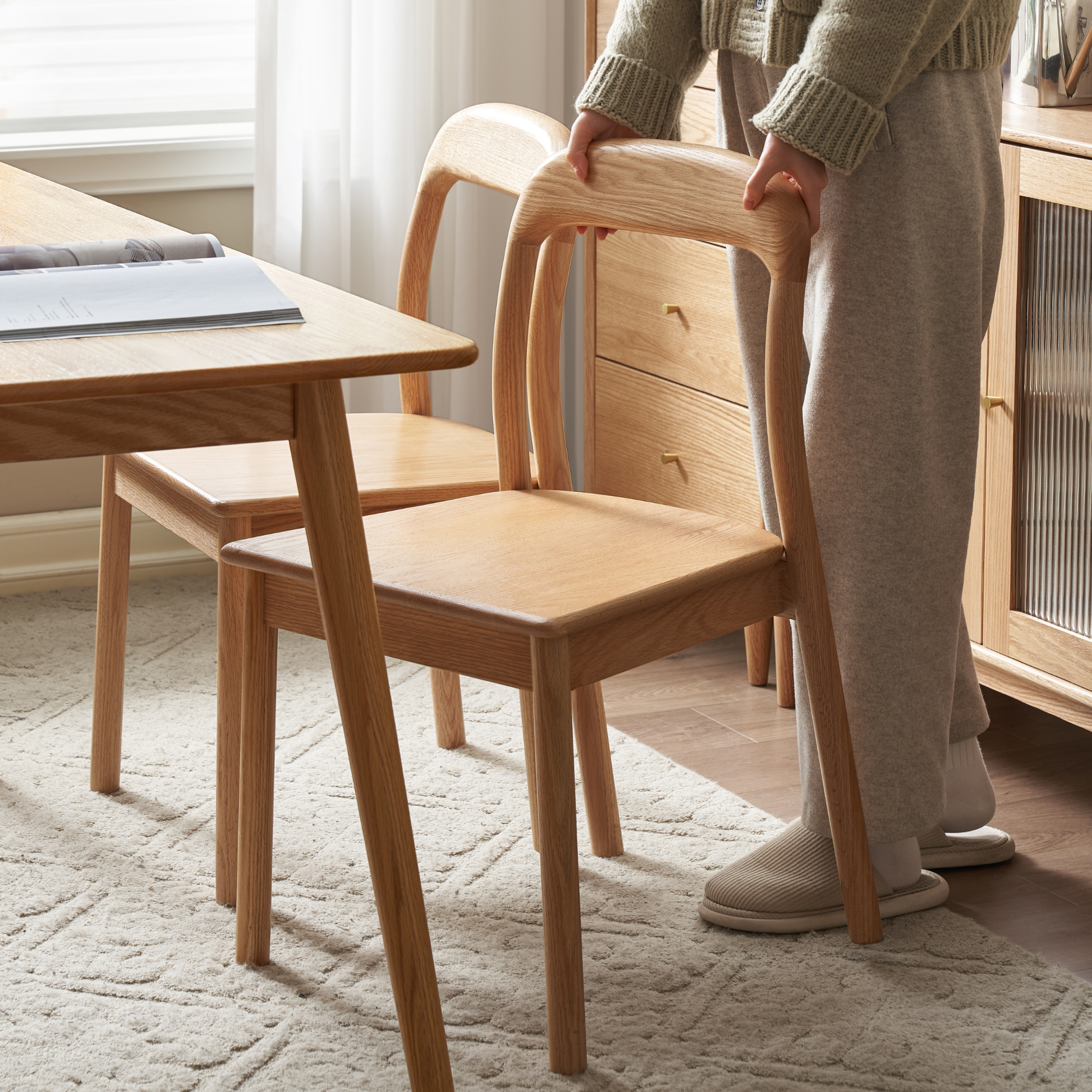 Solidwood Kano Dining Chair, Set of 2, Oak