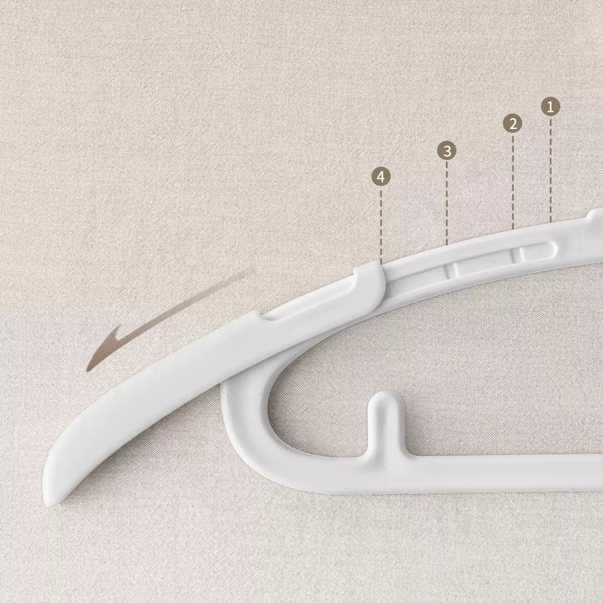 Zenlife Brook Kids Clothes Hanger, 10pcs, White