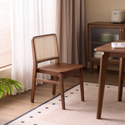 Solidwood Lucca Rattan Dining Chair, Set of 2, Walnut
