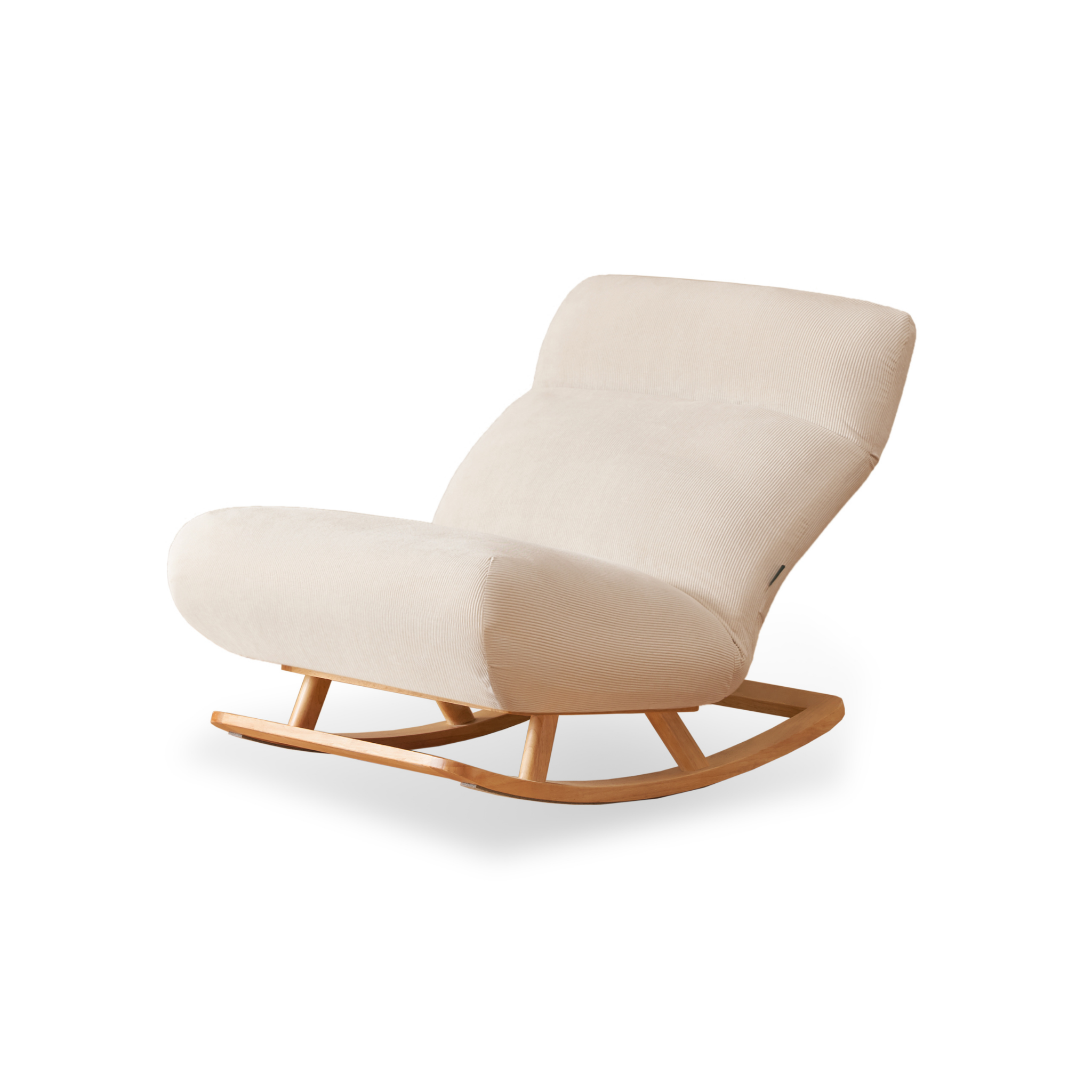 Solidwood Bluro Corduroy Rocking Chair