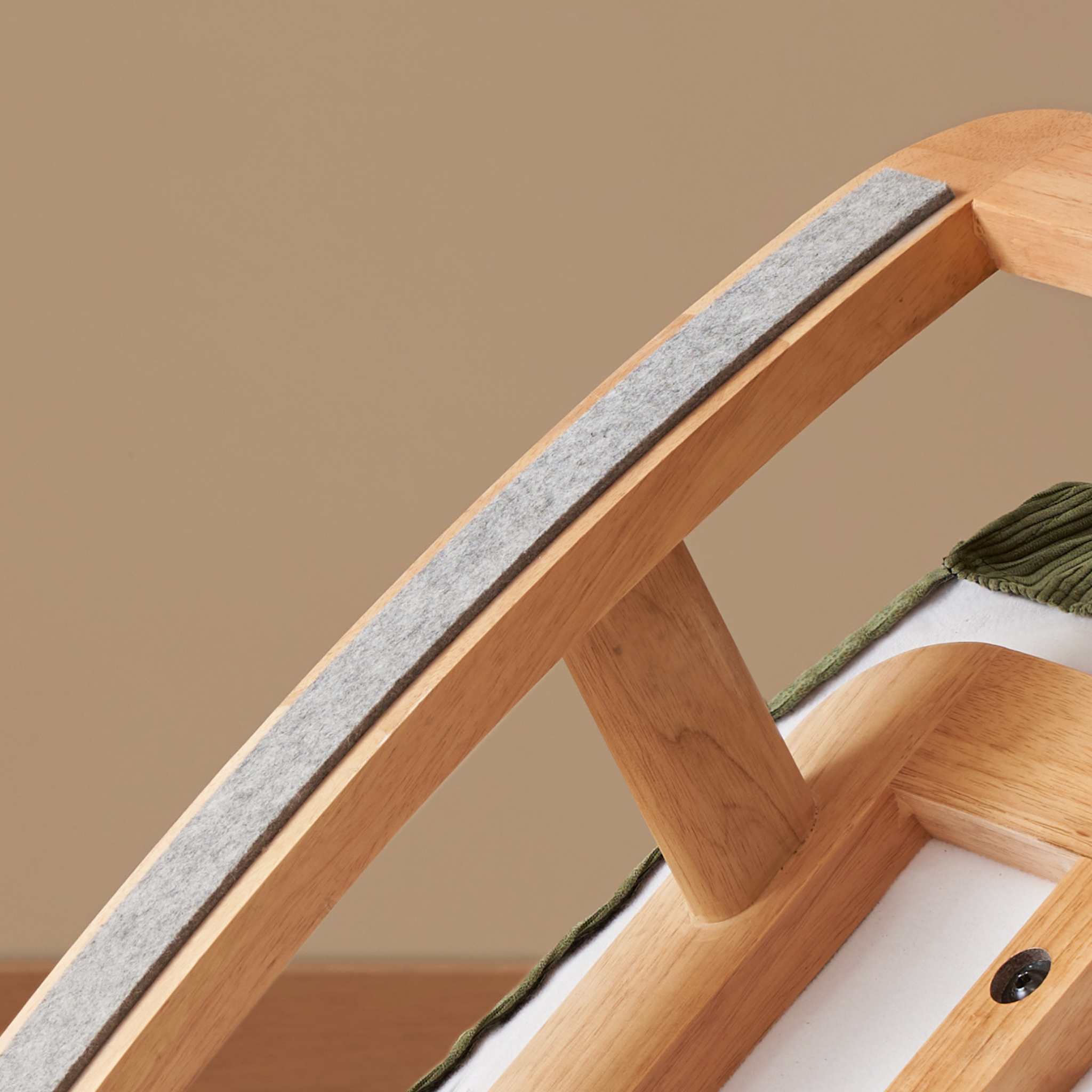 Solidwood Bluro Corduroy Rocking Chair