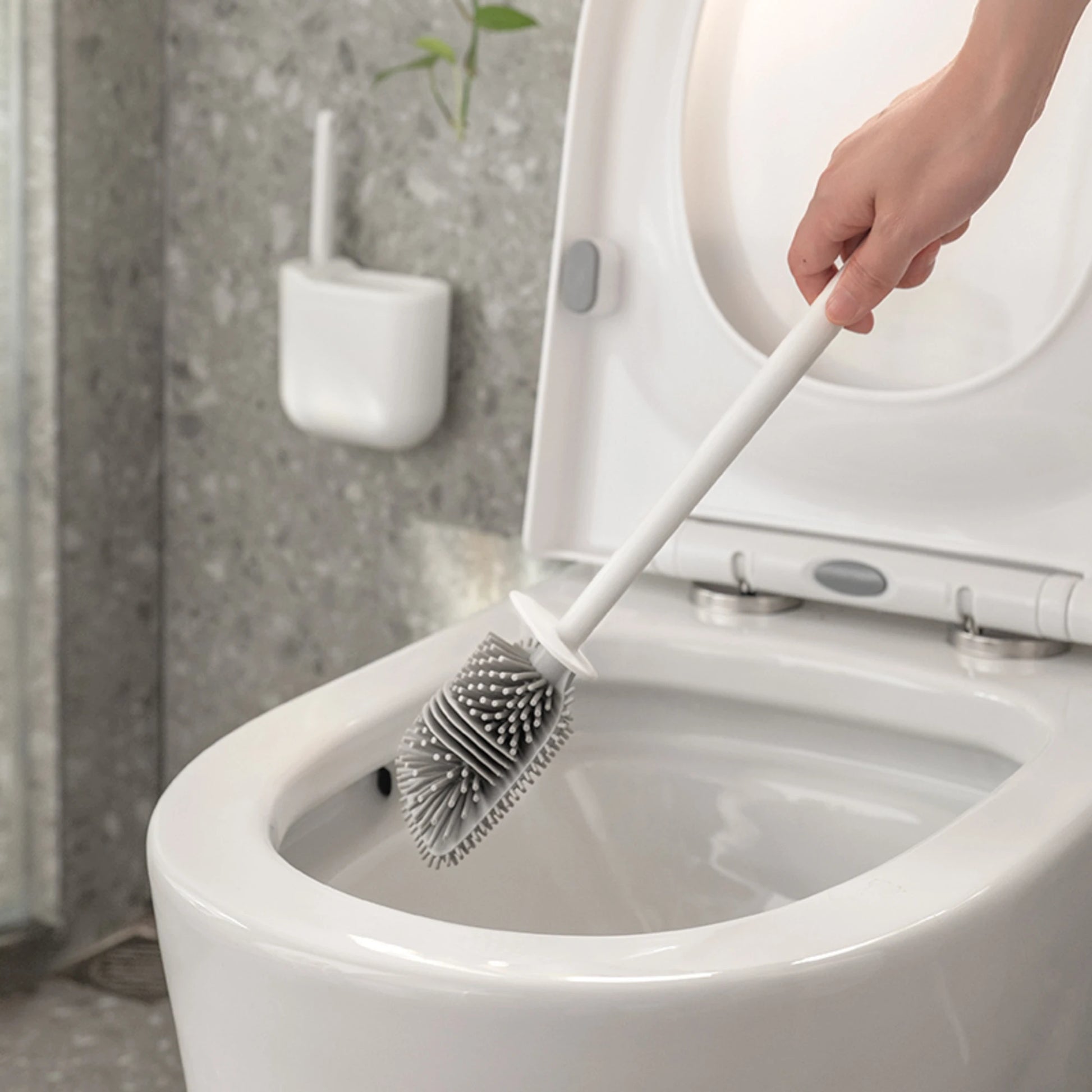 ZenLife Dale Wall Mounted Toilet Brush with Scrub Brush