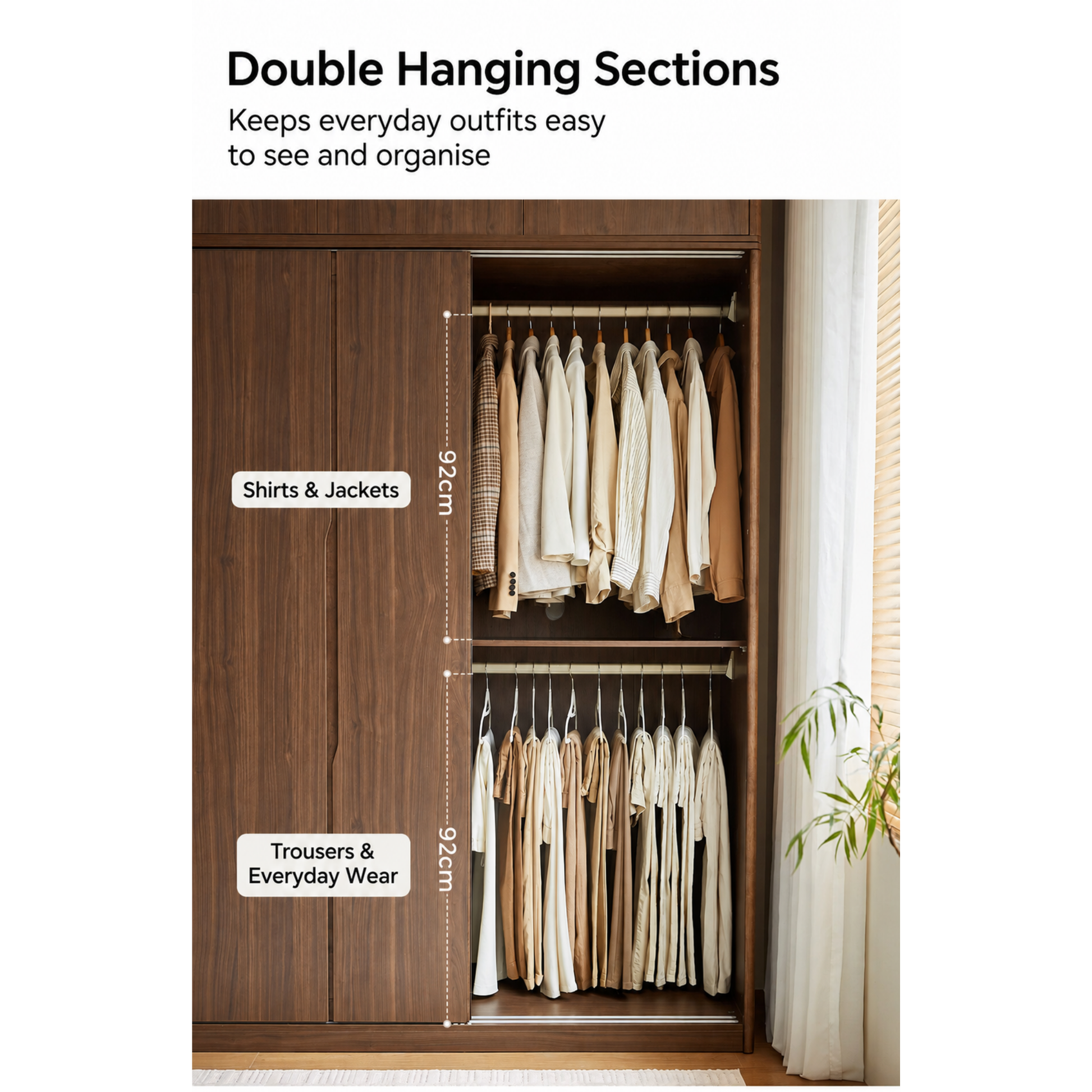 Linspire Ursula 3-Door Sliding Wardrobe, W219cm