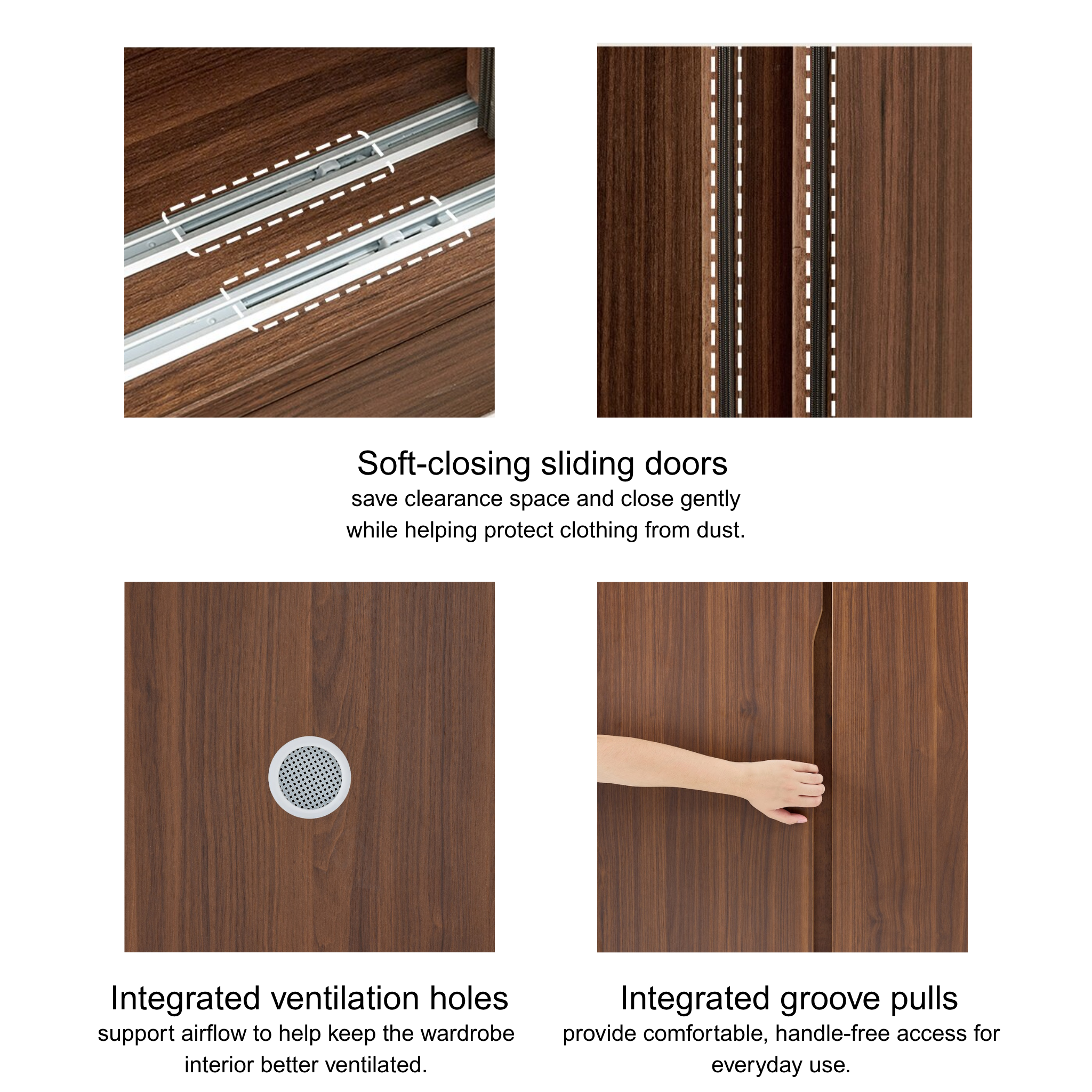 Linspire Ursula 3-Door Sliding Wardrobe, W219cm