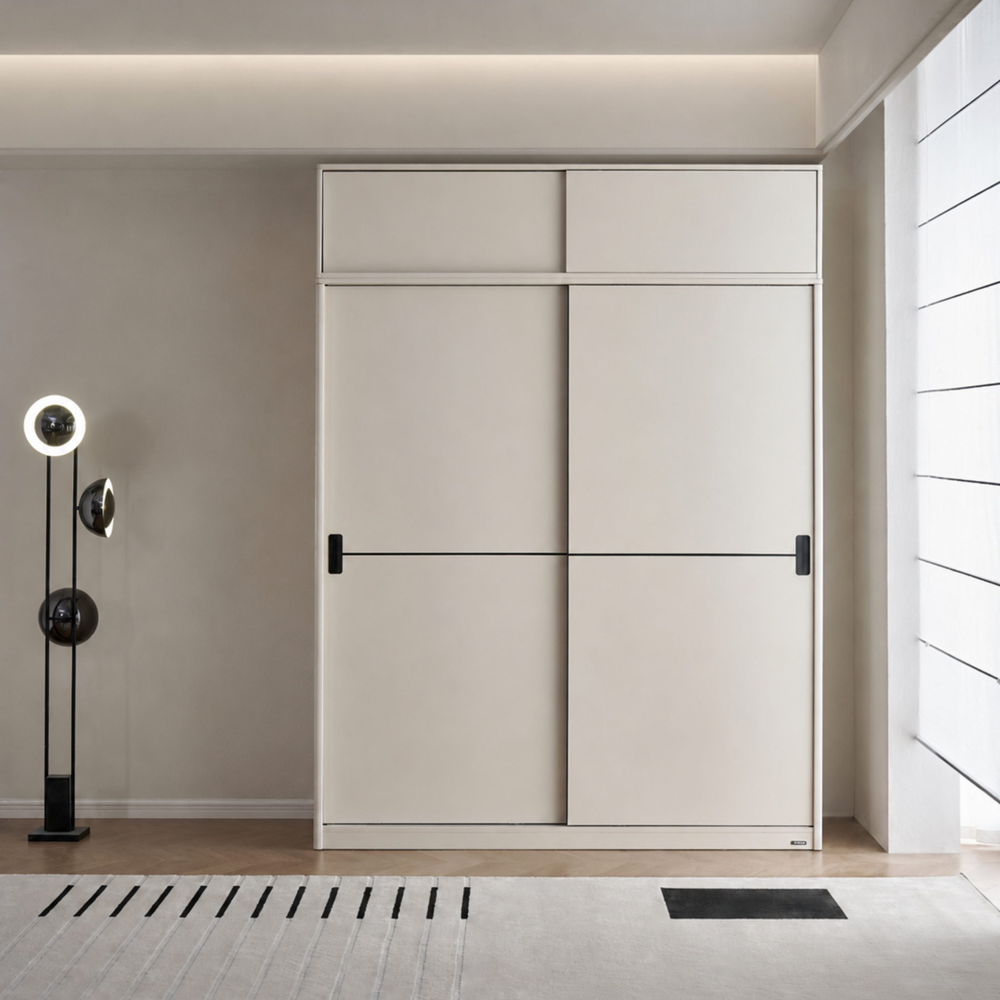 Linspire Linea 2-Door Sliding Wardrobe with Top Cabinet, W159cm