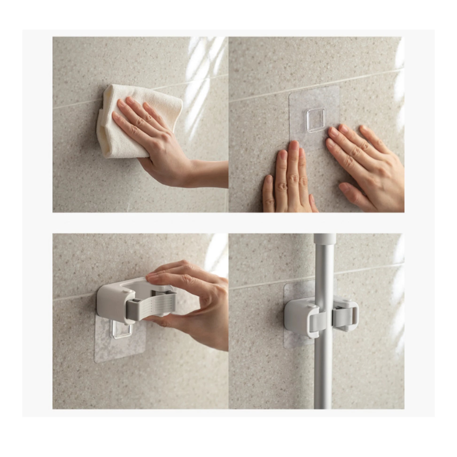ZenLife Dale Mop Holder, Double, 17x3.8x4.5cm