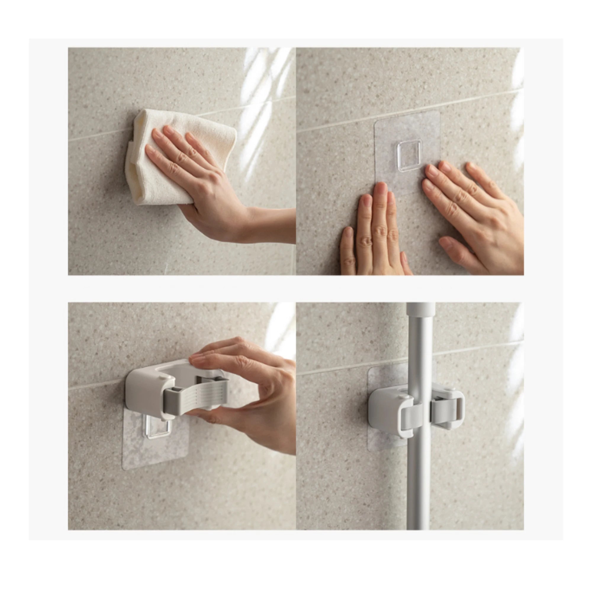 ZenLife Dale Mop Holder, Double, 17x3.8x4.5cm
