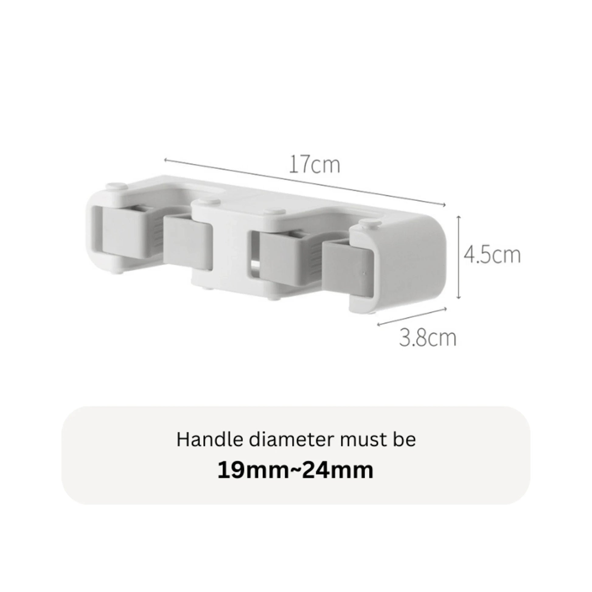 ZenLife Dale Mop Holder, Double, 17x3.8x4.5cm