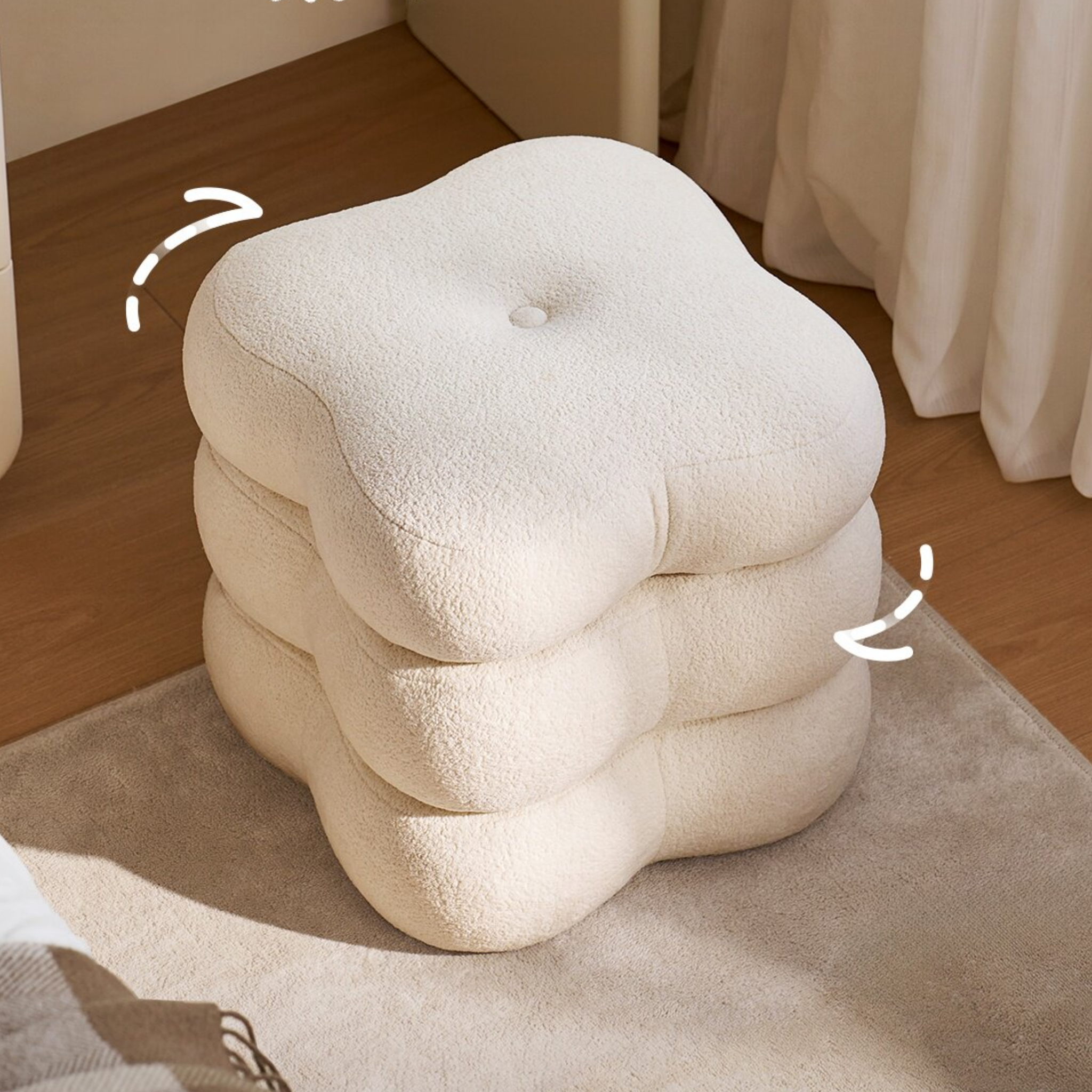 Linspire Bloom Sherpa Swivel Stool