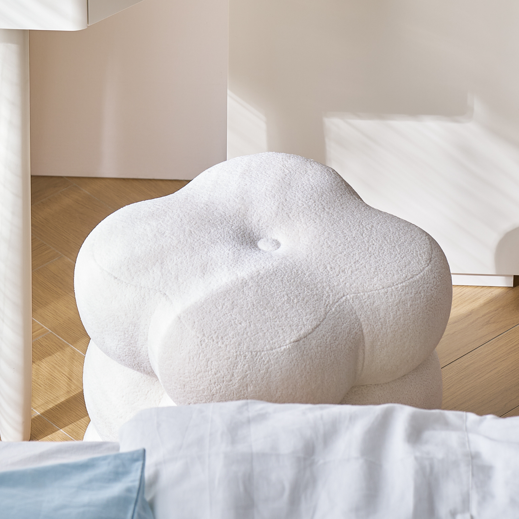 Linspire Bloom Sherpa Swivel Stool