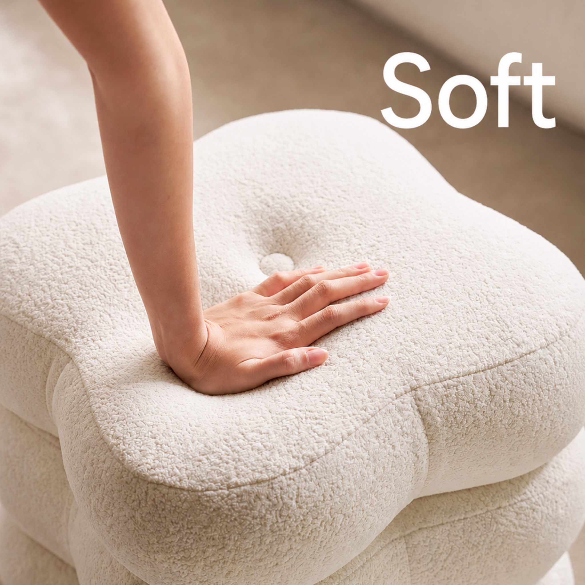 Linspire Bloom Sherpa Swivel Stool