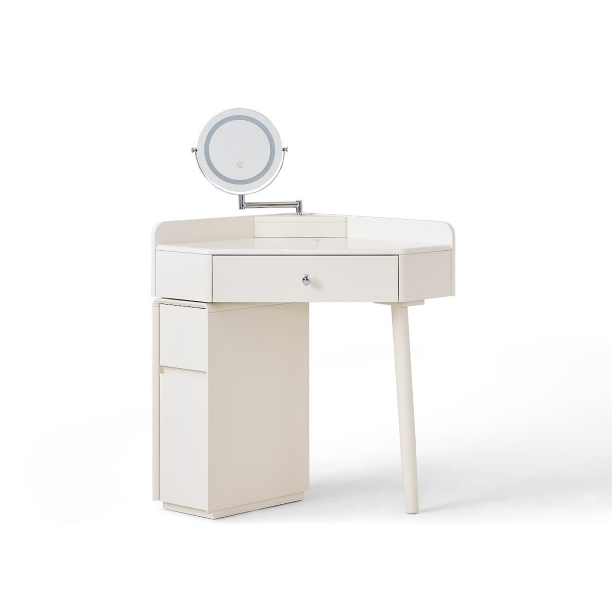 Linspire Mila Corner Dressing Table with LED Mirror