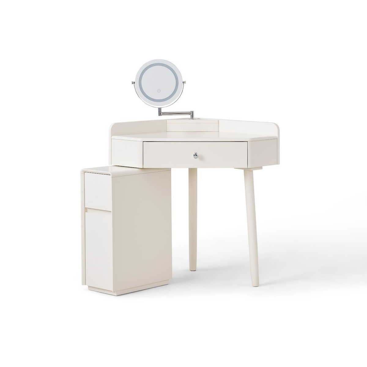 Linspire Mila Corner Dressing Table with LED Mirror