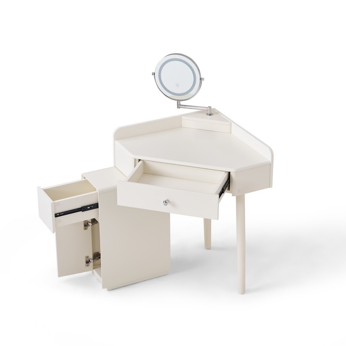 Linspire Mila Corner Dressing Table with LED Mirror
