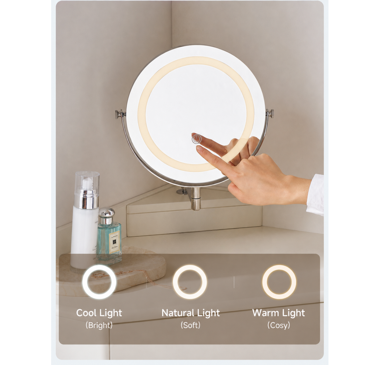 Linspire Mila Corner Dressing Table with LED Mirror