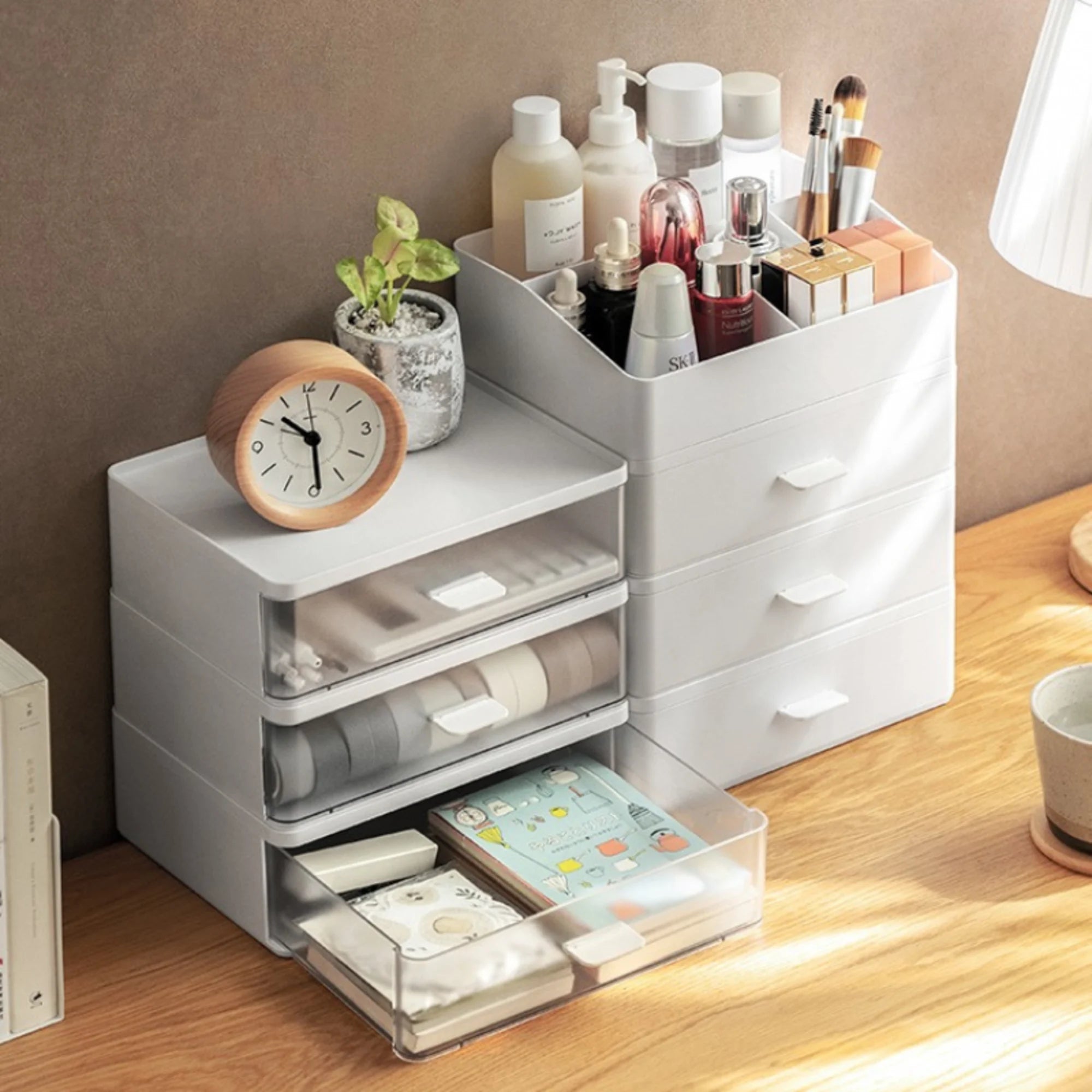 ZenLife Elm Desktop Modular Drawer, White, 23.9x17.6x8.2cm