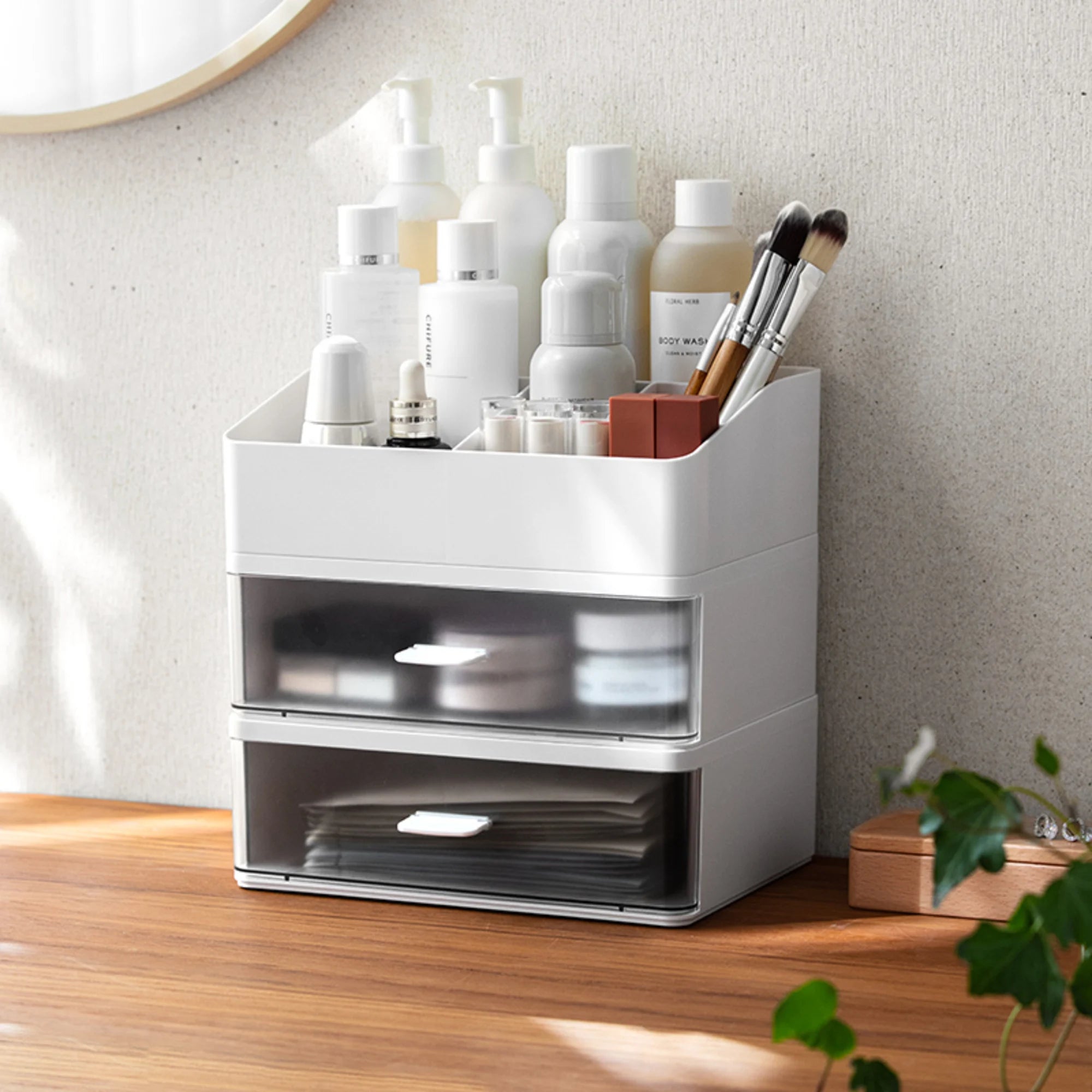 ZenLife Elm Desktop Modular Drawer, White, 23.9x17.6x8.2cm