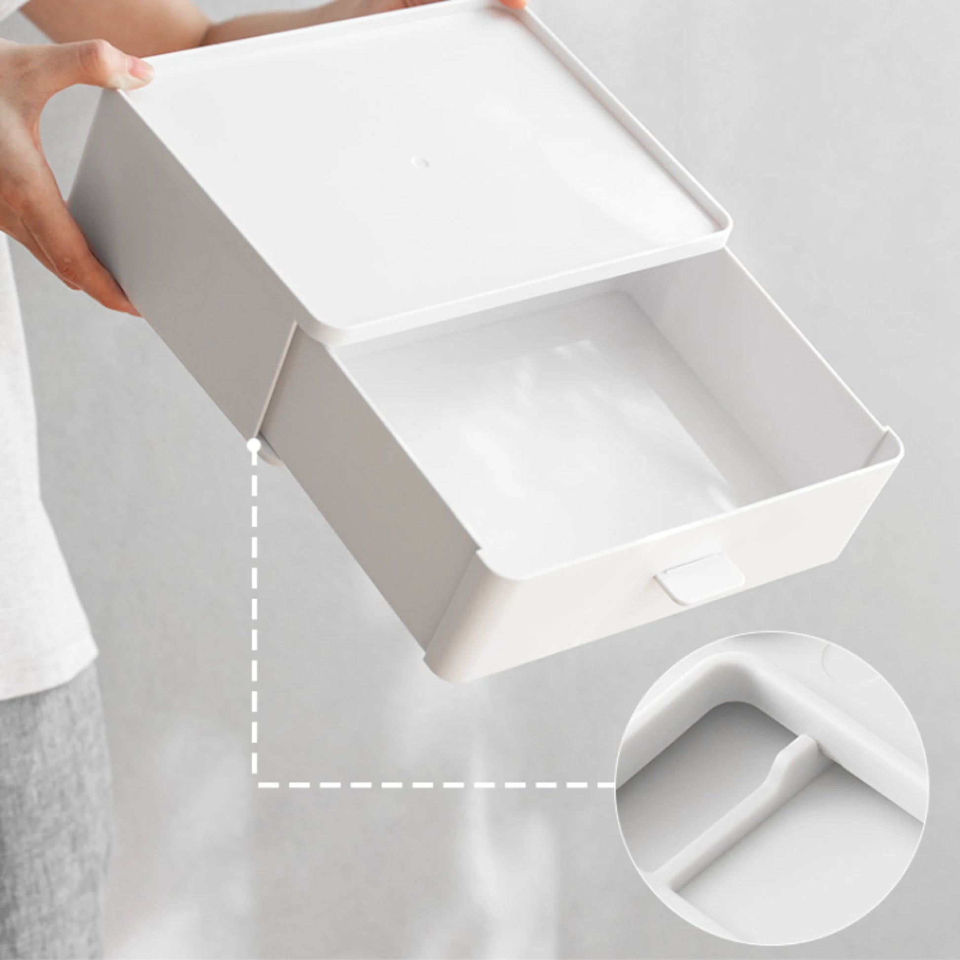ZenLife Elm Desktop Modular Drawer, White, 23.9x17.6x8.2cm