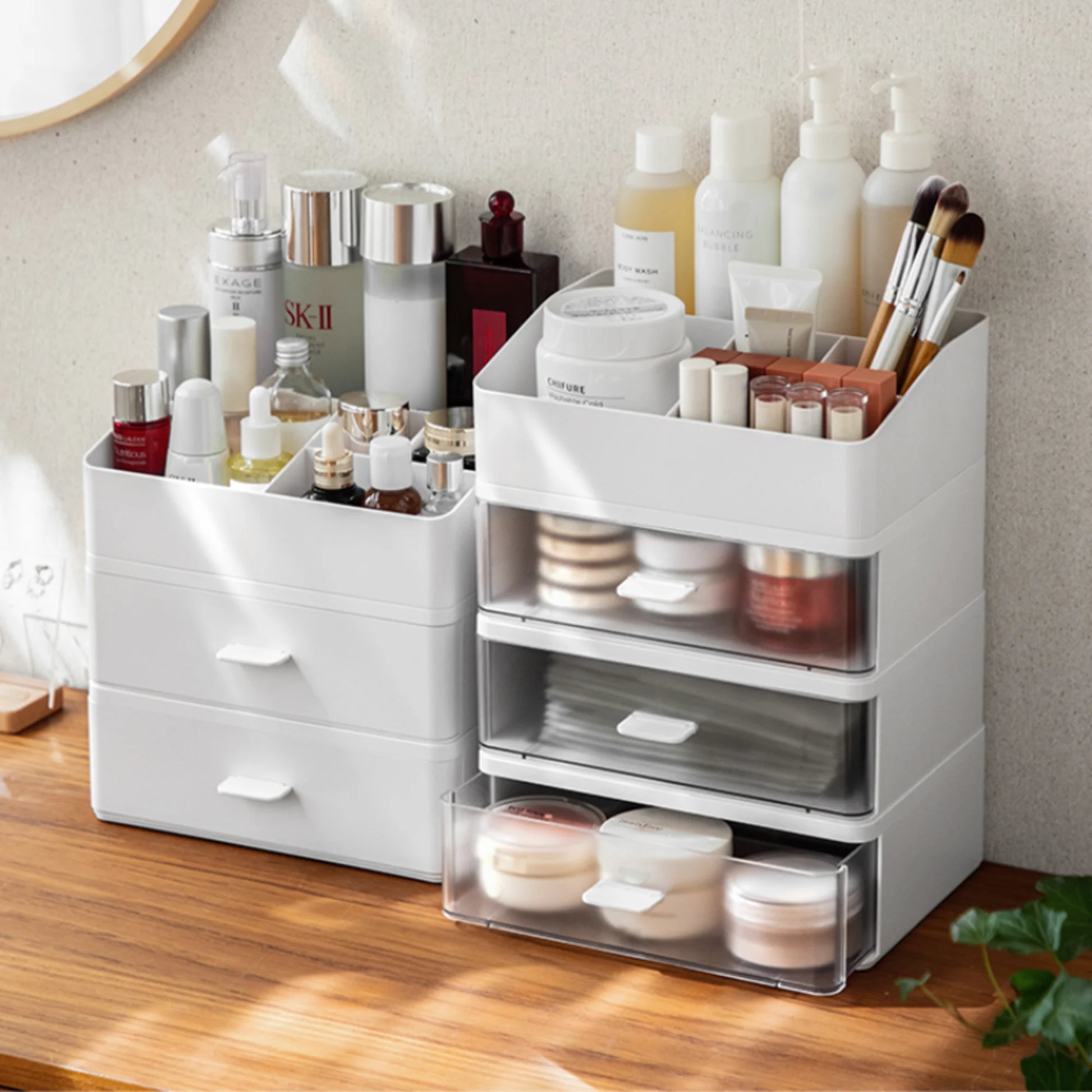 ZenLife Elm Desktop Modular Storage Tray, White, 24.1x17.9x8.2cm