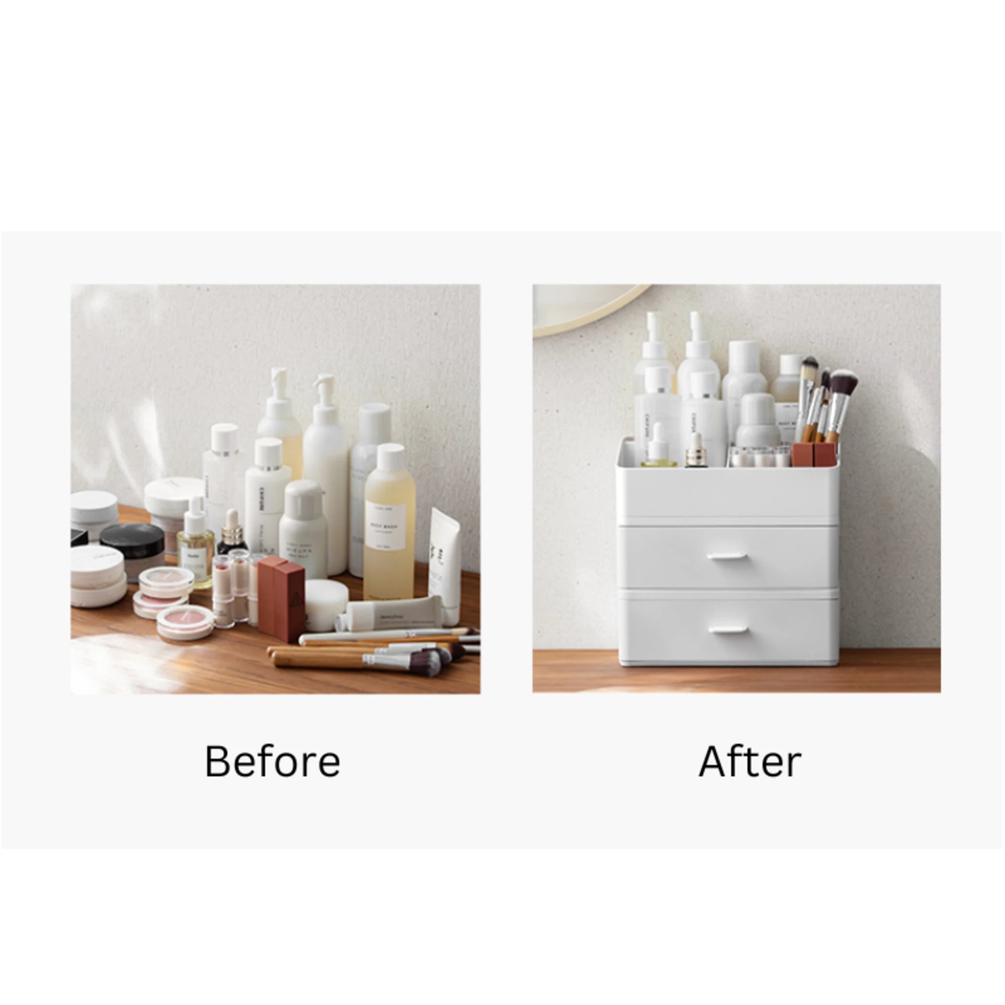 ZenLife Elm Desktop Modular Storage Tray, White, 24.1x17.9x8.2cm