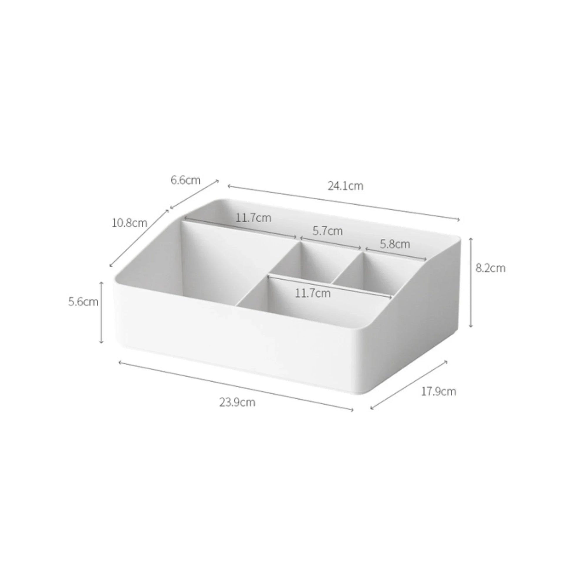 ZenLife Elm Desktop Modular Storage Tray, White, 24.1x17.9x8.2cm