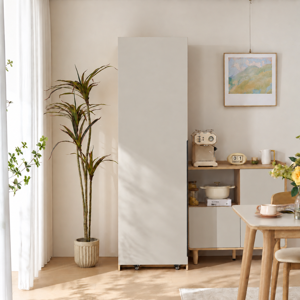 Linspire Noble 1-Door Kitchen Pantry, D63cm, Light Grey