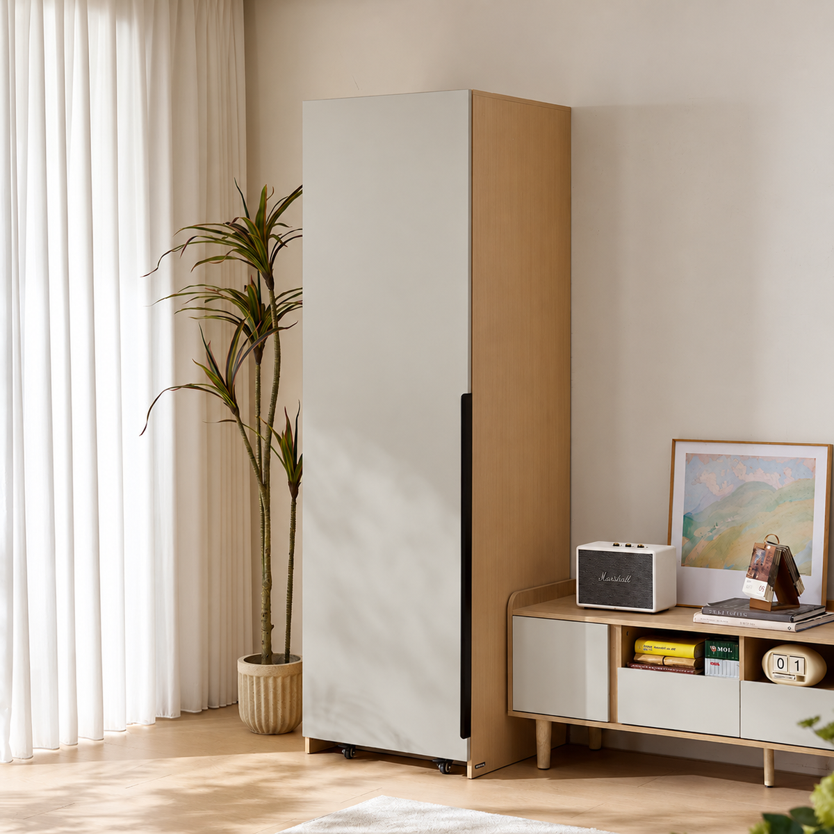 Linspire Noble 1-Door Kitchen Pantry, D63cm, Light Grey
