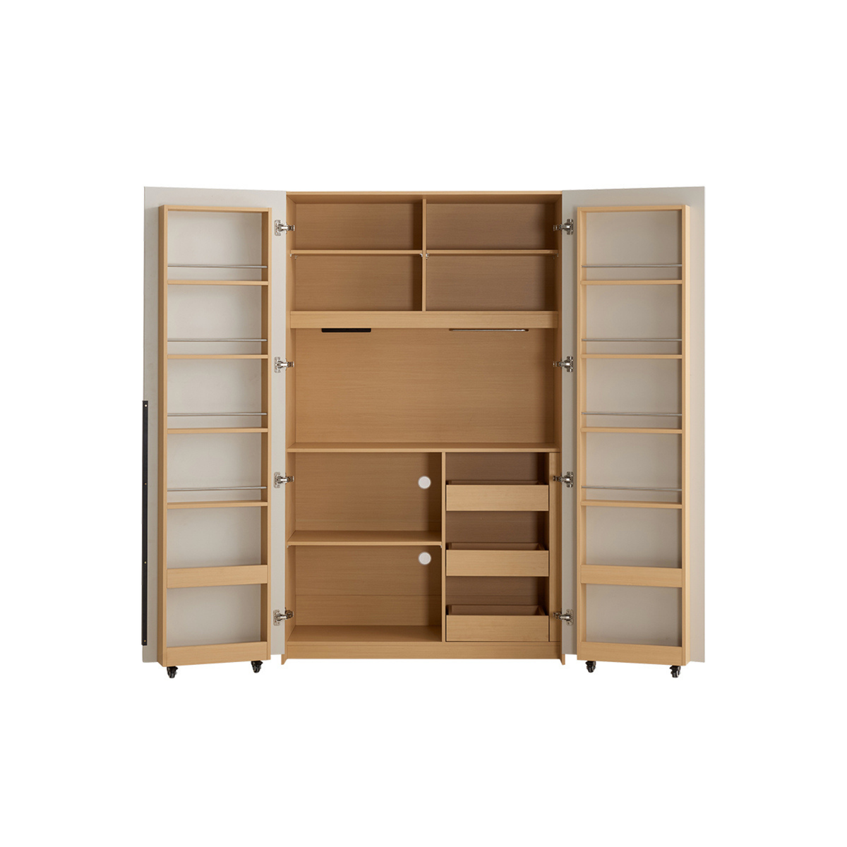 Linspire Noble 2-Door Kitchen Pantry with Drawer, D63cm, Light Grey
