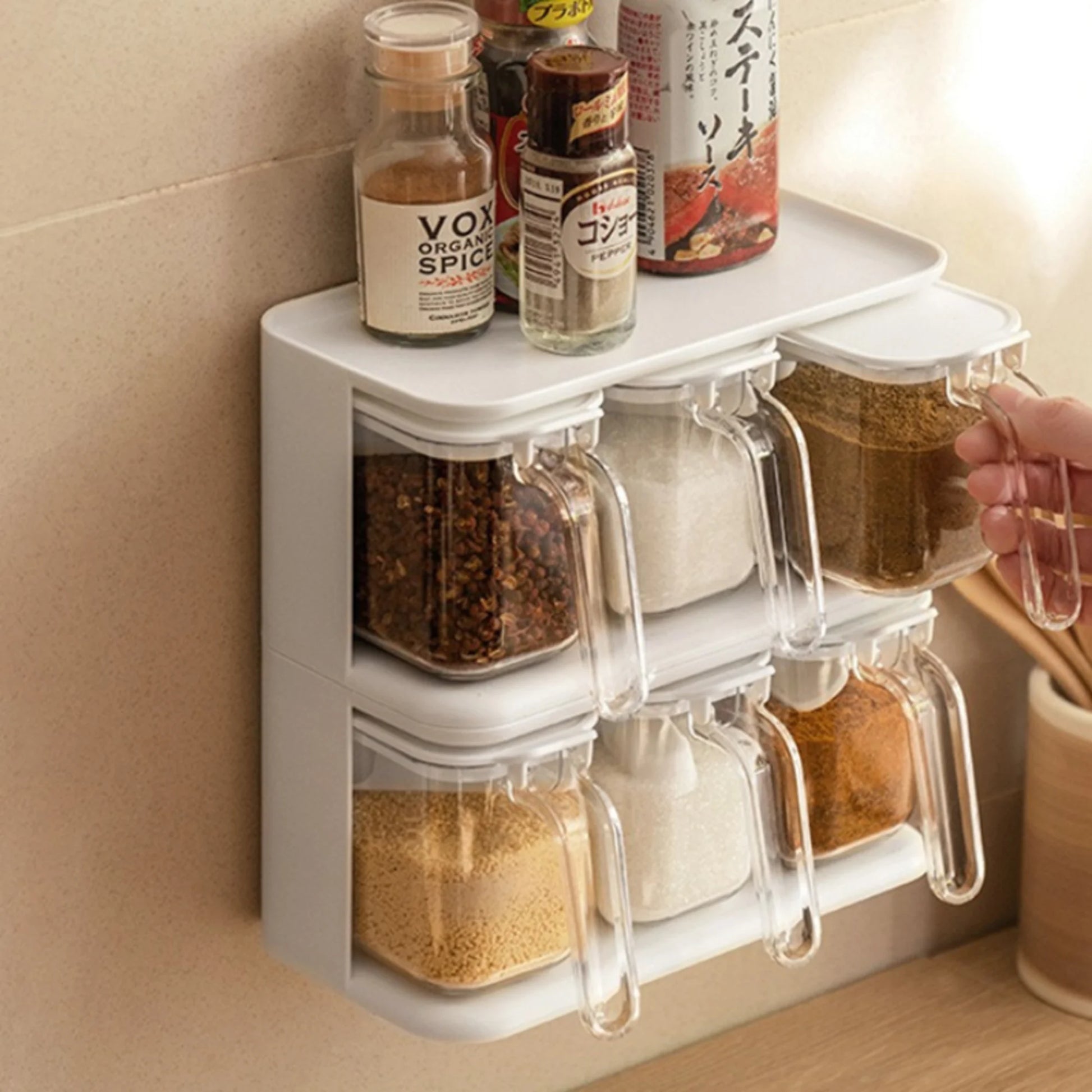 ZenLife Glen Multi-Functional Seasoning Containers with Stand