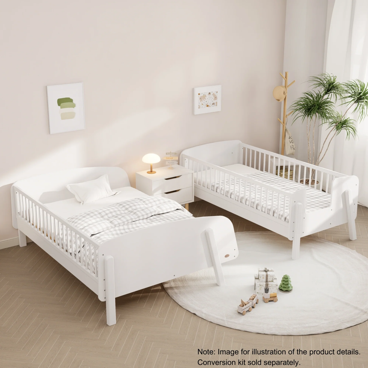 Boori Matilda Kids Maxi Bunk Bed + Storage Staircase, Barley White, NZ Single