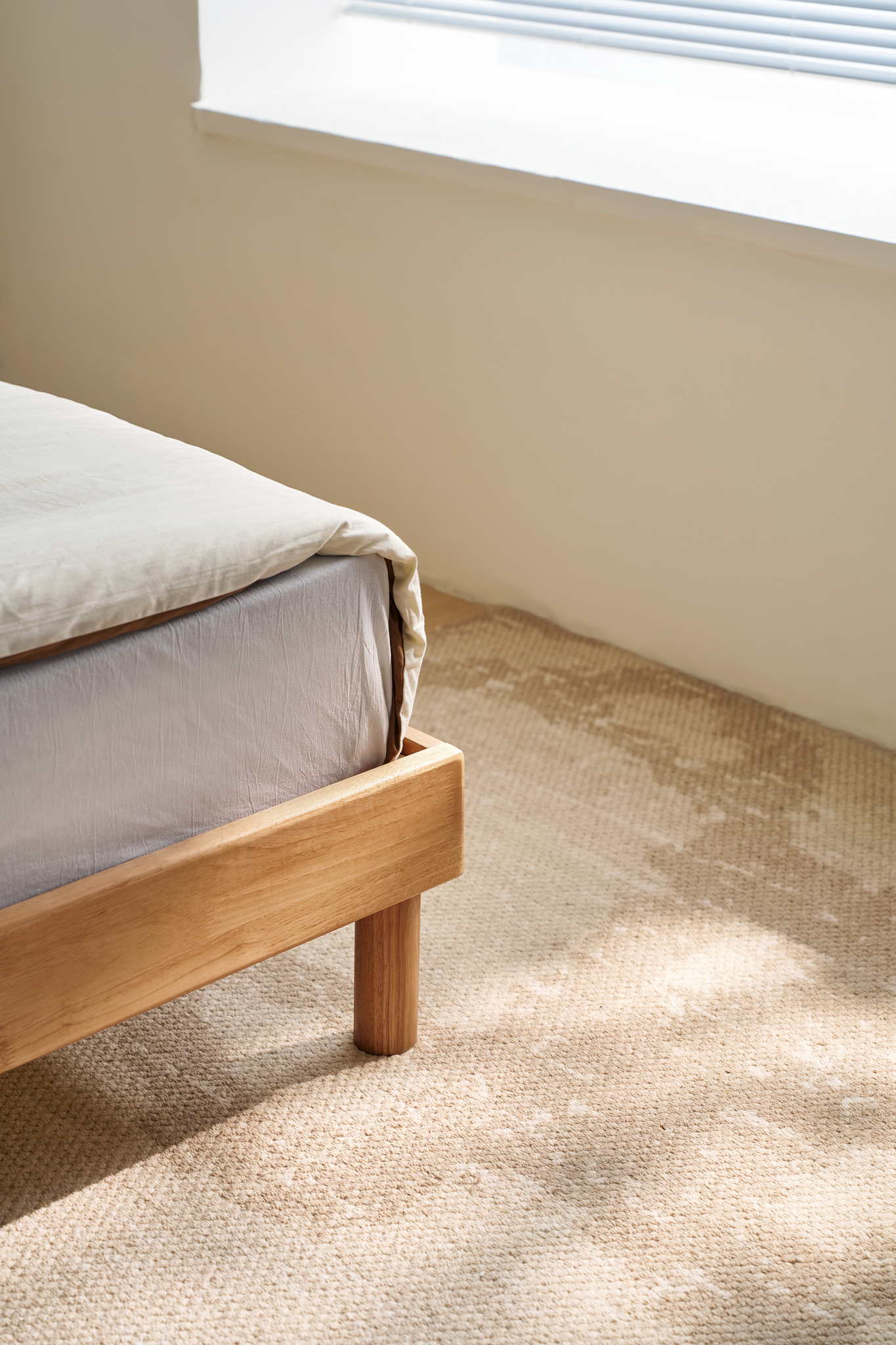 Linspire Elva Solid Wood Platform Bed, Natural Wood