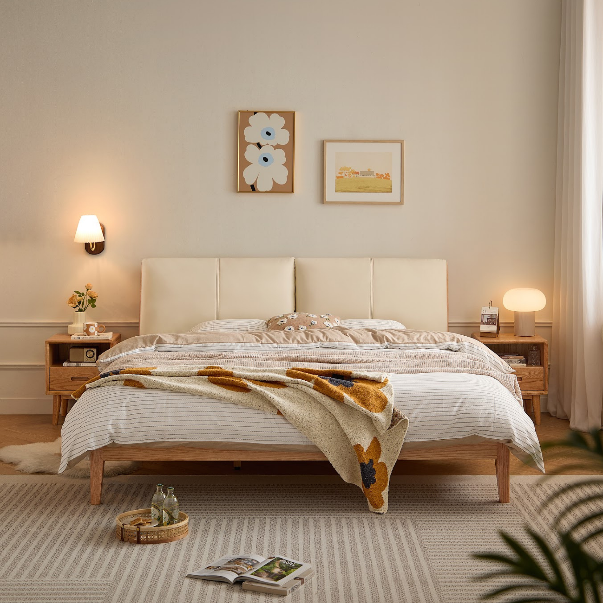 Linspire Fort Global Super King Solid Wood Upholstered Bed