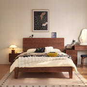 Linspire Arlo Solid Wood Standard Bed Frame, Dark Wood