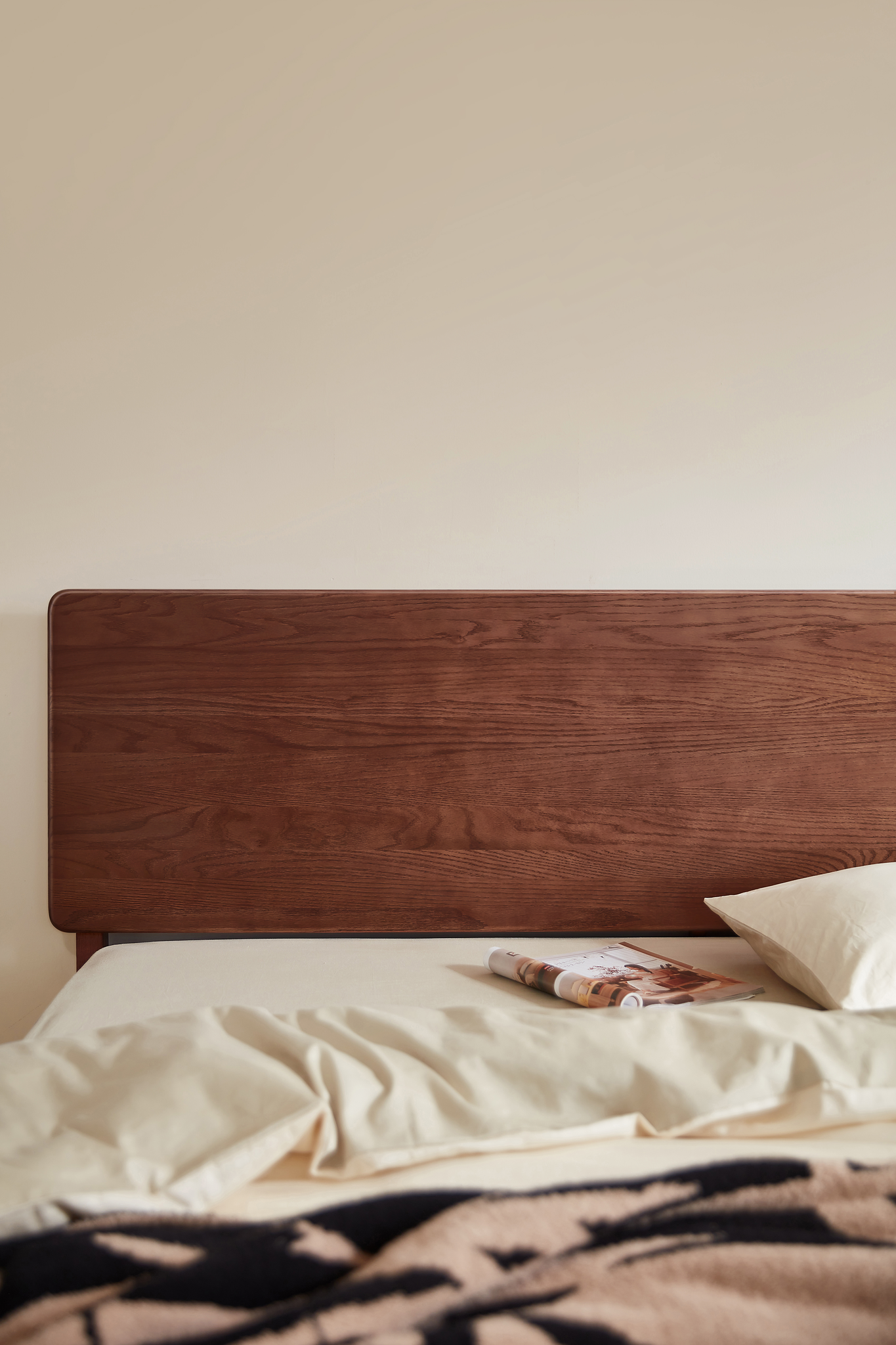 Linspire Arlo Solid Wood Standard Bed Frame, Dark Wood