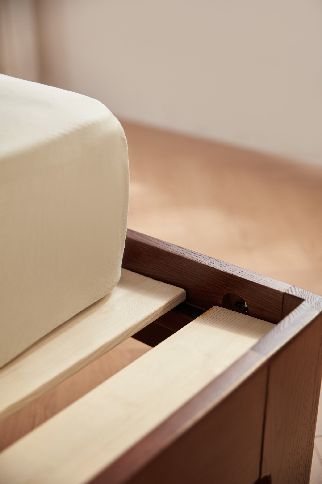 Linspire Arlo Solid Wood Standard Bed Frame, Dark Wood