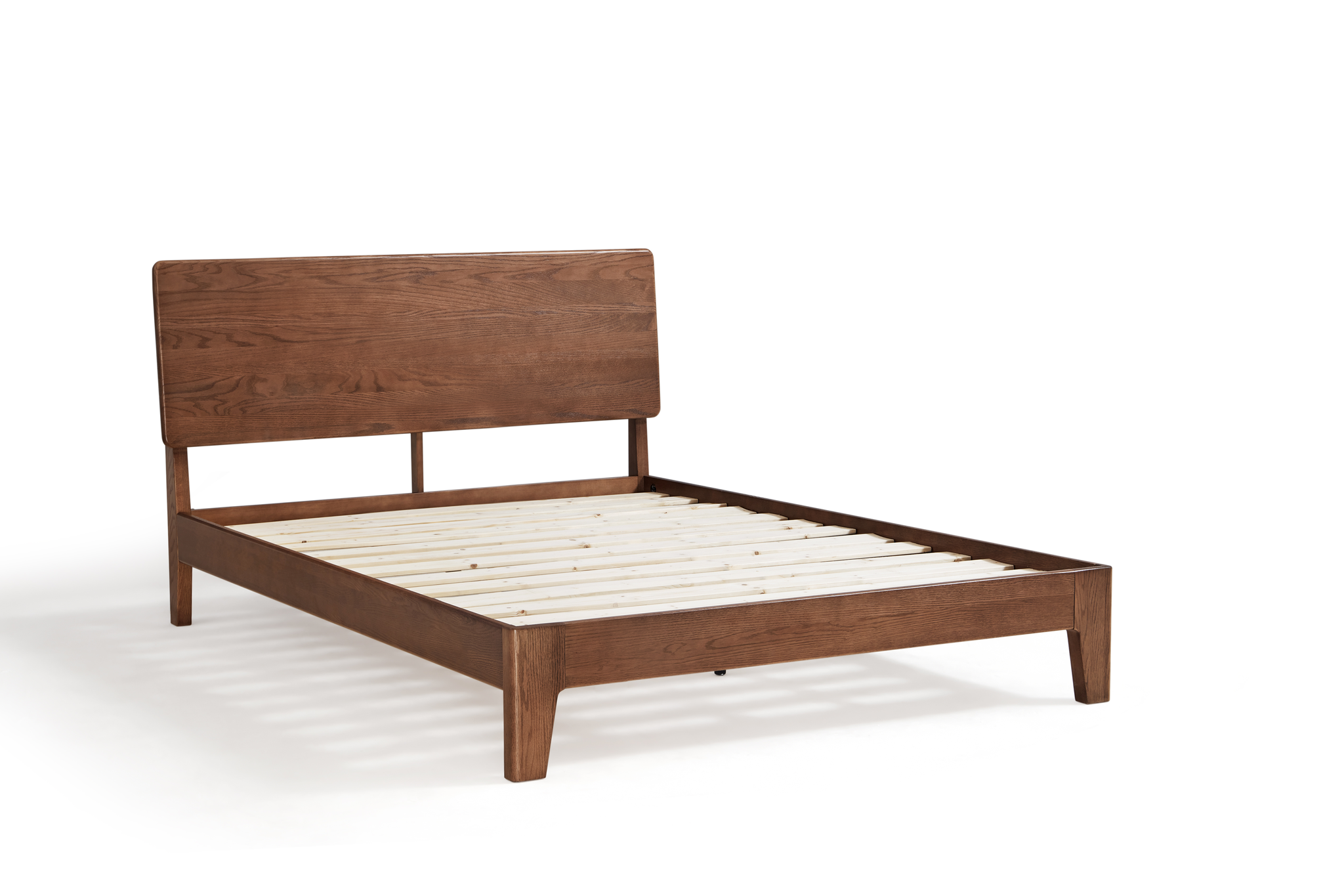 Linspire Arlo Solid Wood Standard Bed Frame, Dark Wood