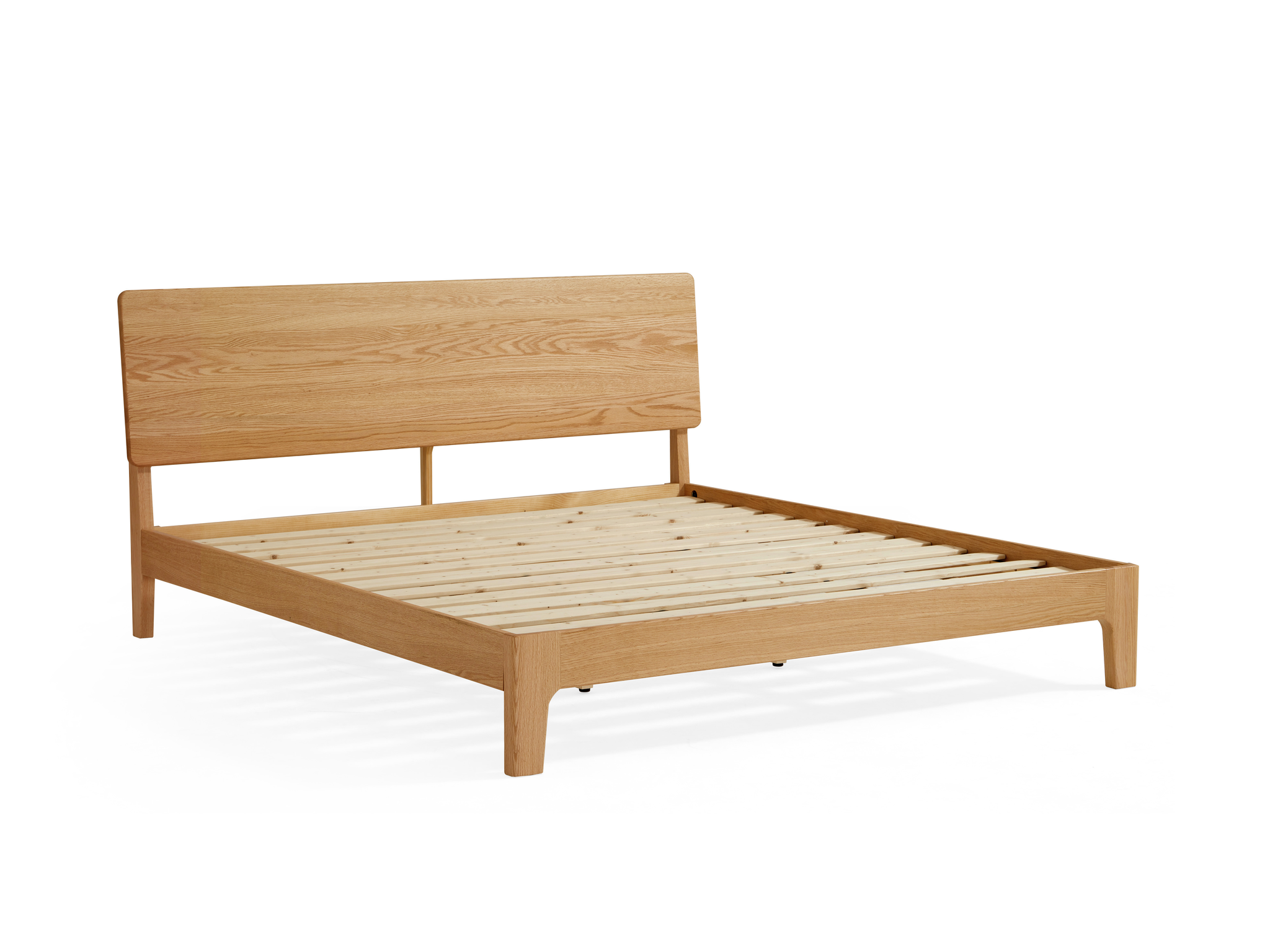 Linspire Arlo Solid Wood Standard Bed Frame, Natural Wood