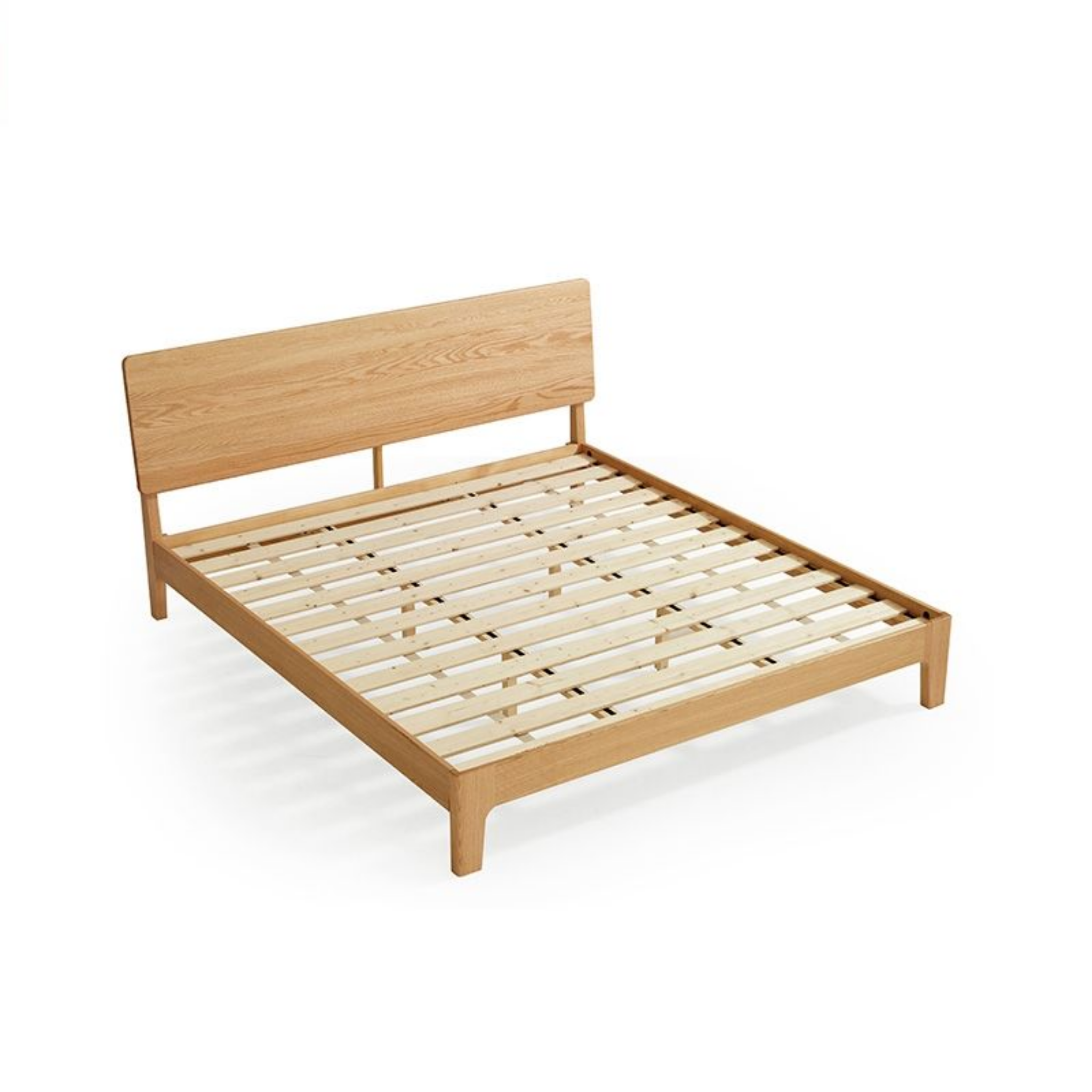 Linspire Arlo Solid Wood Standard Bed Frame, Natural Wood