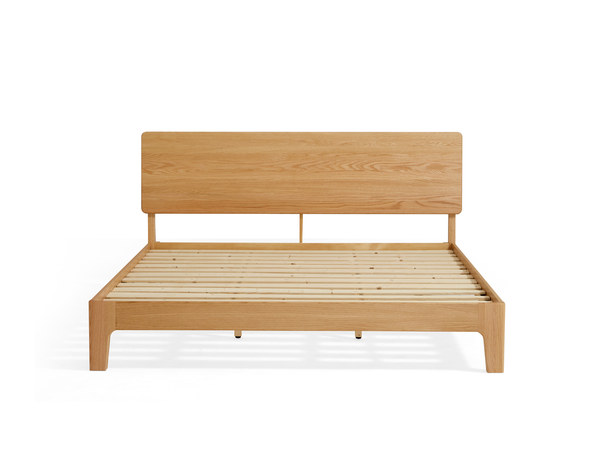 Linspire Arlo Solid Wood Standard Bed Frame, Natural Wood