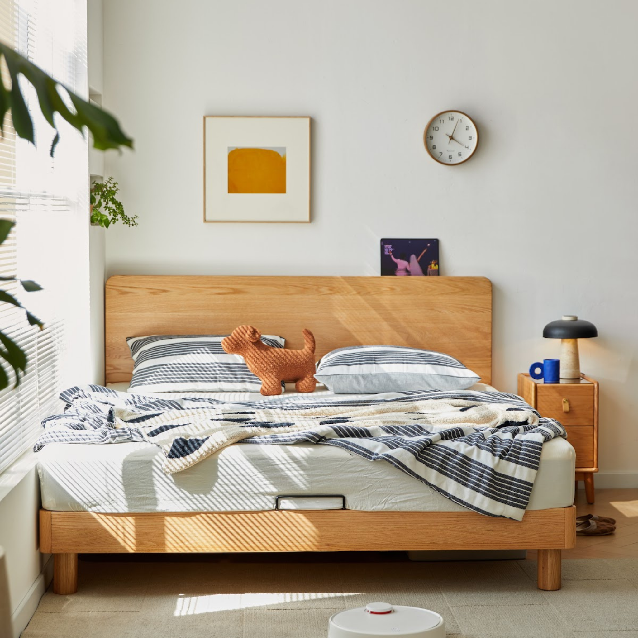 Linspire Koda Solid Wood Standard Bed Frame, Natural Wood
