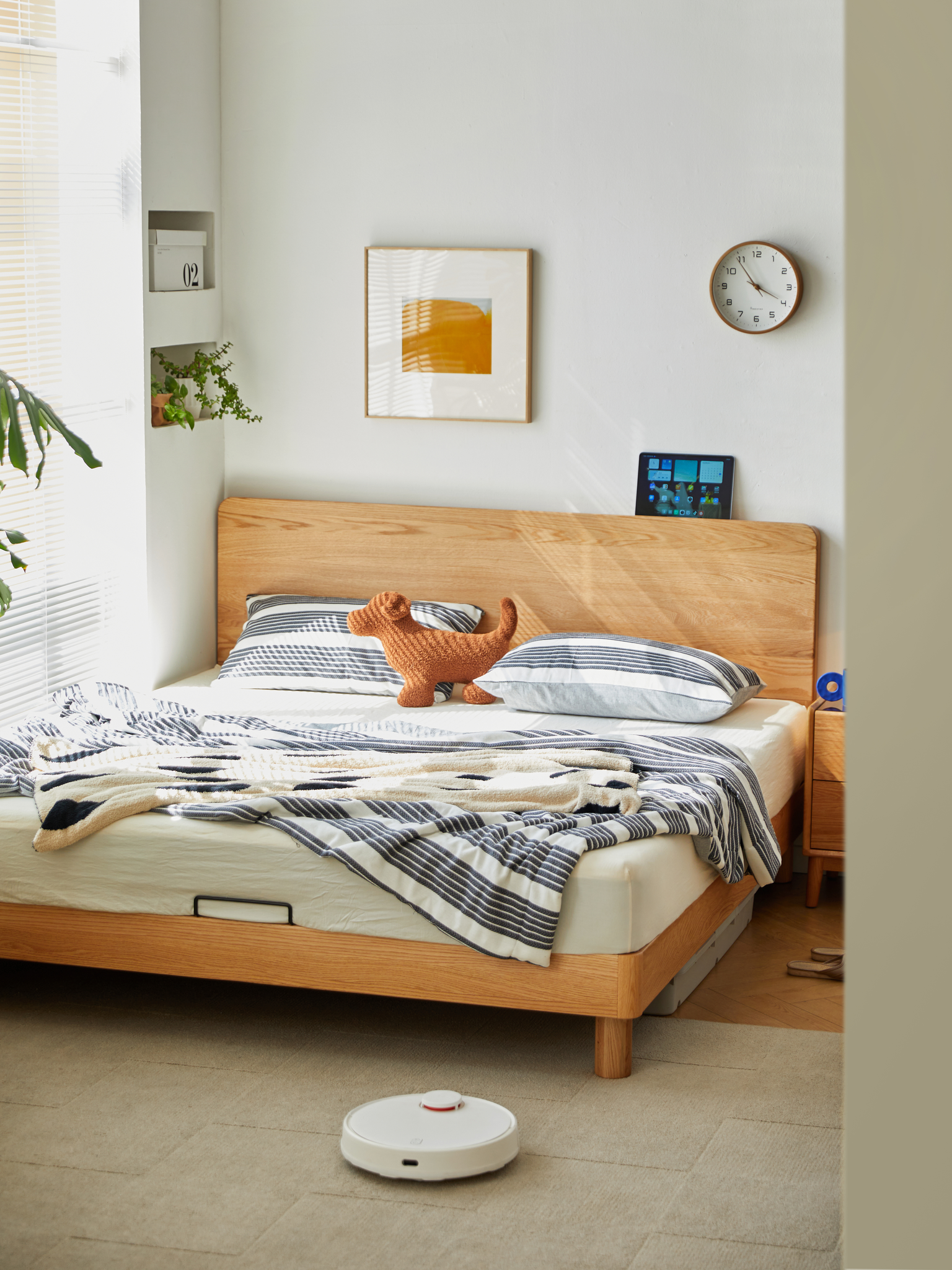 Linspire Koda Solid Wood Standard Bed Frame, Natural Wood
