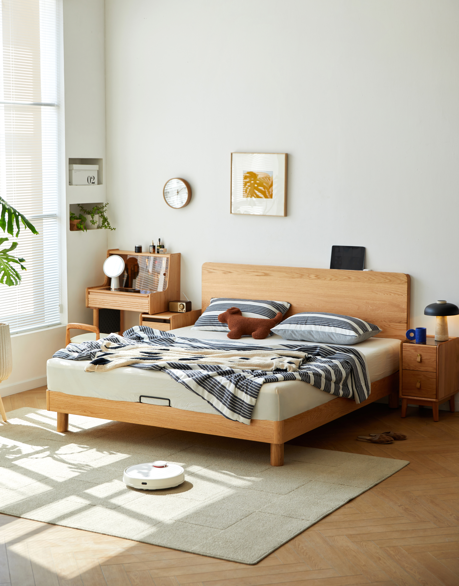 Linspire Koda Solid Wood Standard Bed Frame, Natural Wood