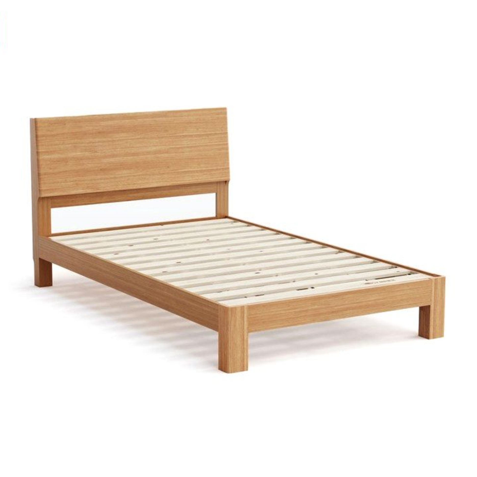 Linspire Atlas Solid Wood Standard Bed Frame, Natural Wood