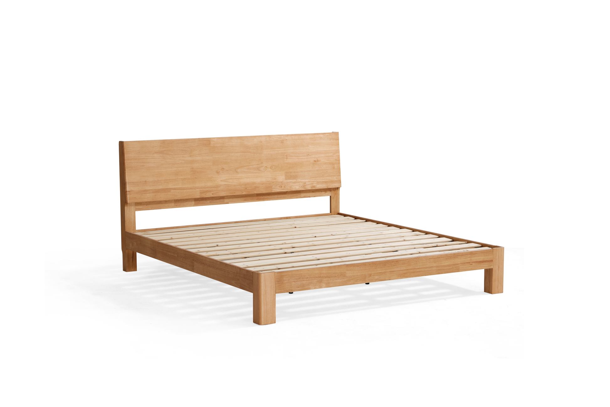 Linspire Atlas Solid Wood Standard Bed Frame, Natural Wood